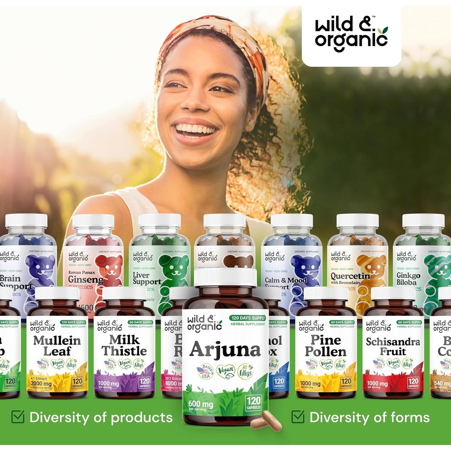 Cápsulas de Arjuna Silvestre y Orgánica - 120 Unidades - Vegano