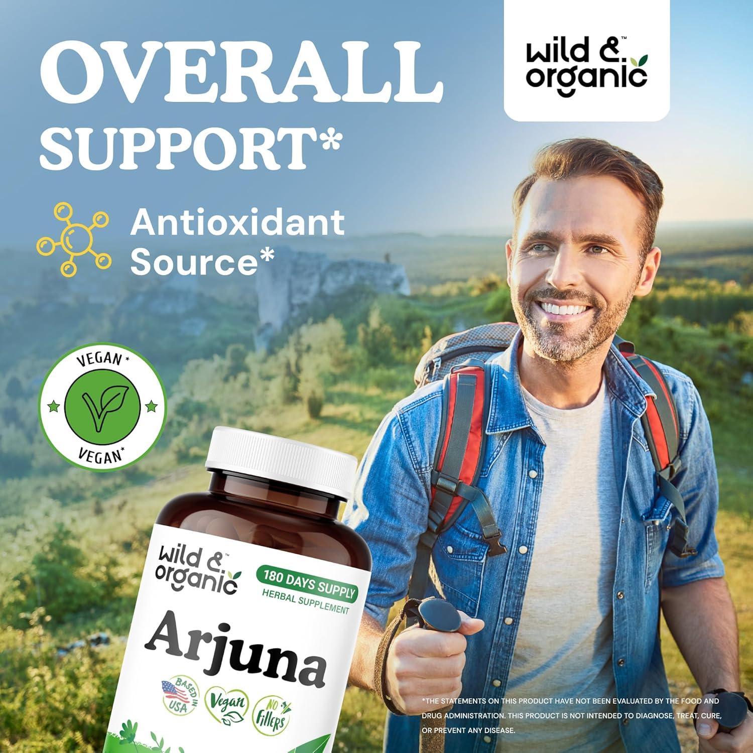 Cápsulas de Arjuna Silvestre y Orgánico - 180 Unidades - Vegano