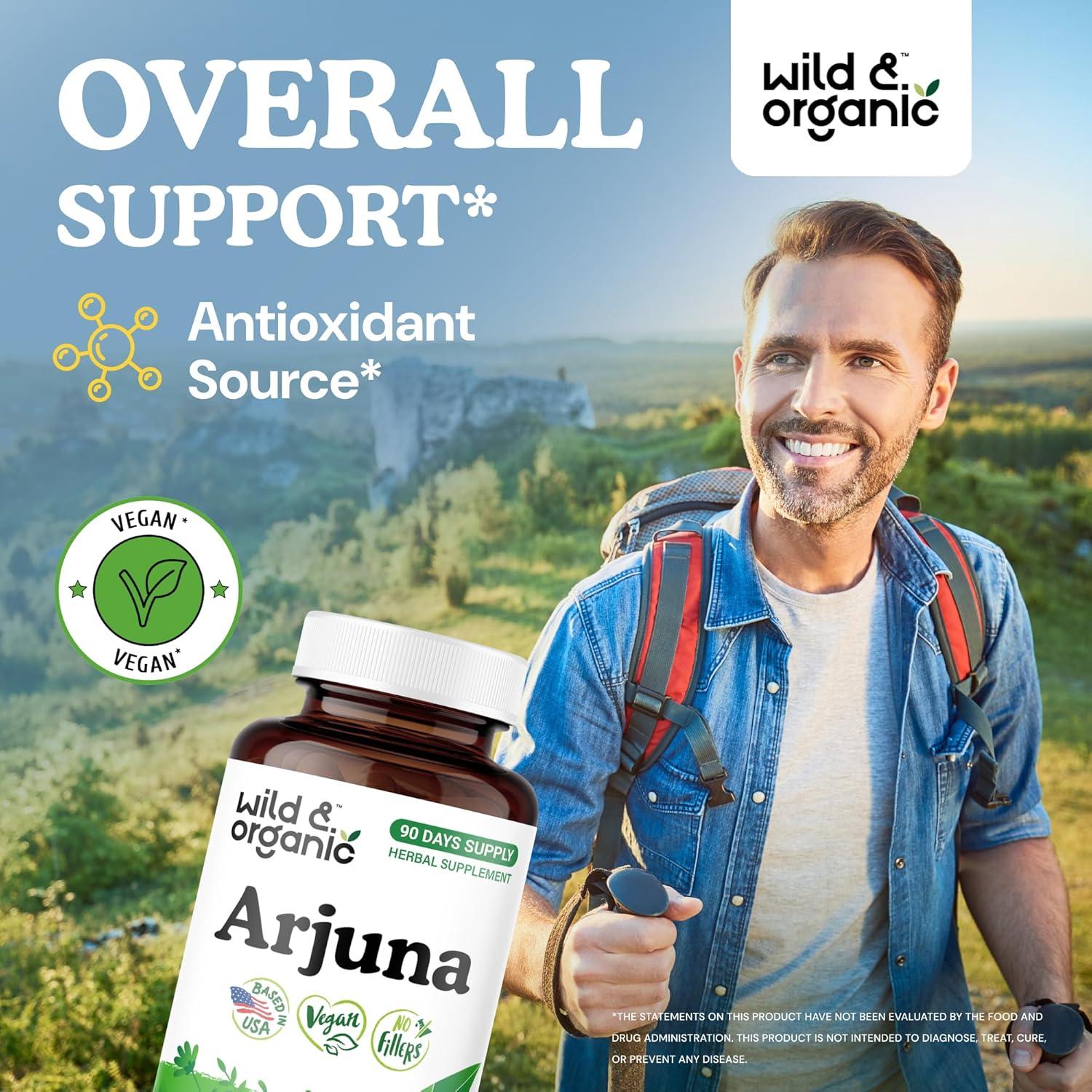 Cápsulas de Arjuna Silvestre y Orgánico - 90 Unidades - Vegano