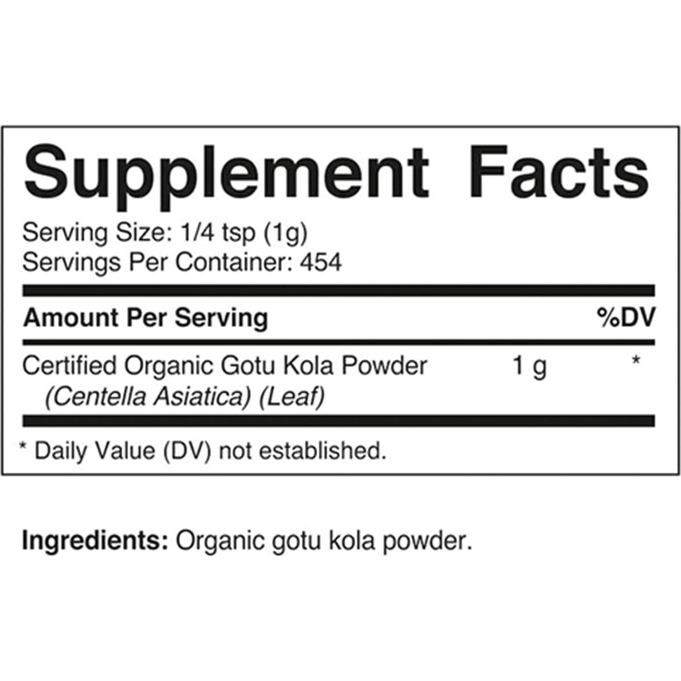 Polvo de Gotu Kola Orgánico Vitamatic 450g - Soporte Cerebral