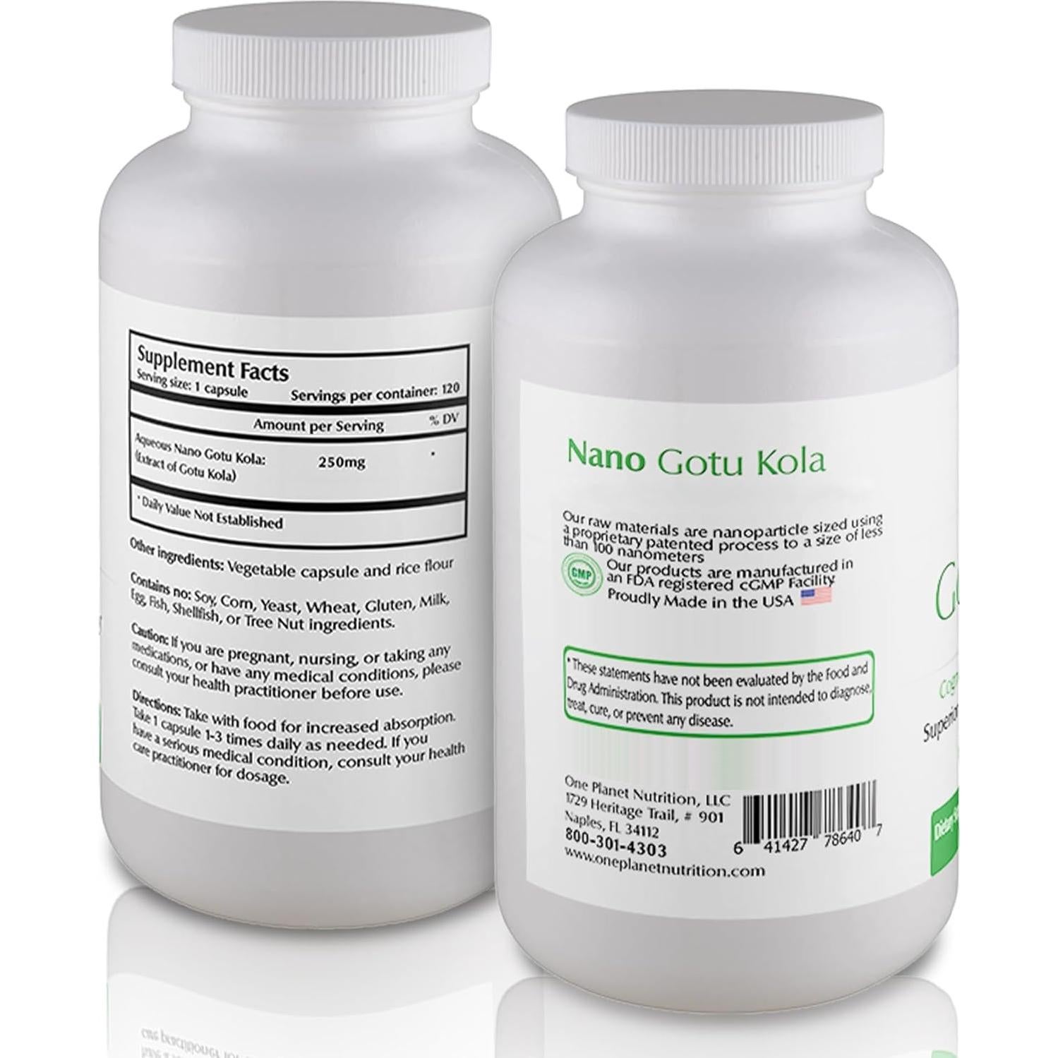 Cápsulas Veganas Nano Gotu Kola 250 mg - One Planet Nutrition