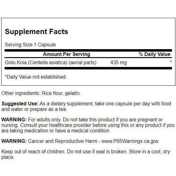 Cápsulas de Gotu Kola Swanson 435 mg - 60 Unidades