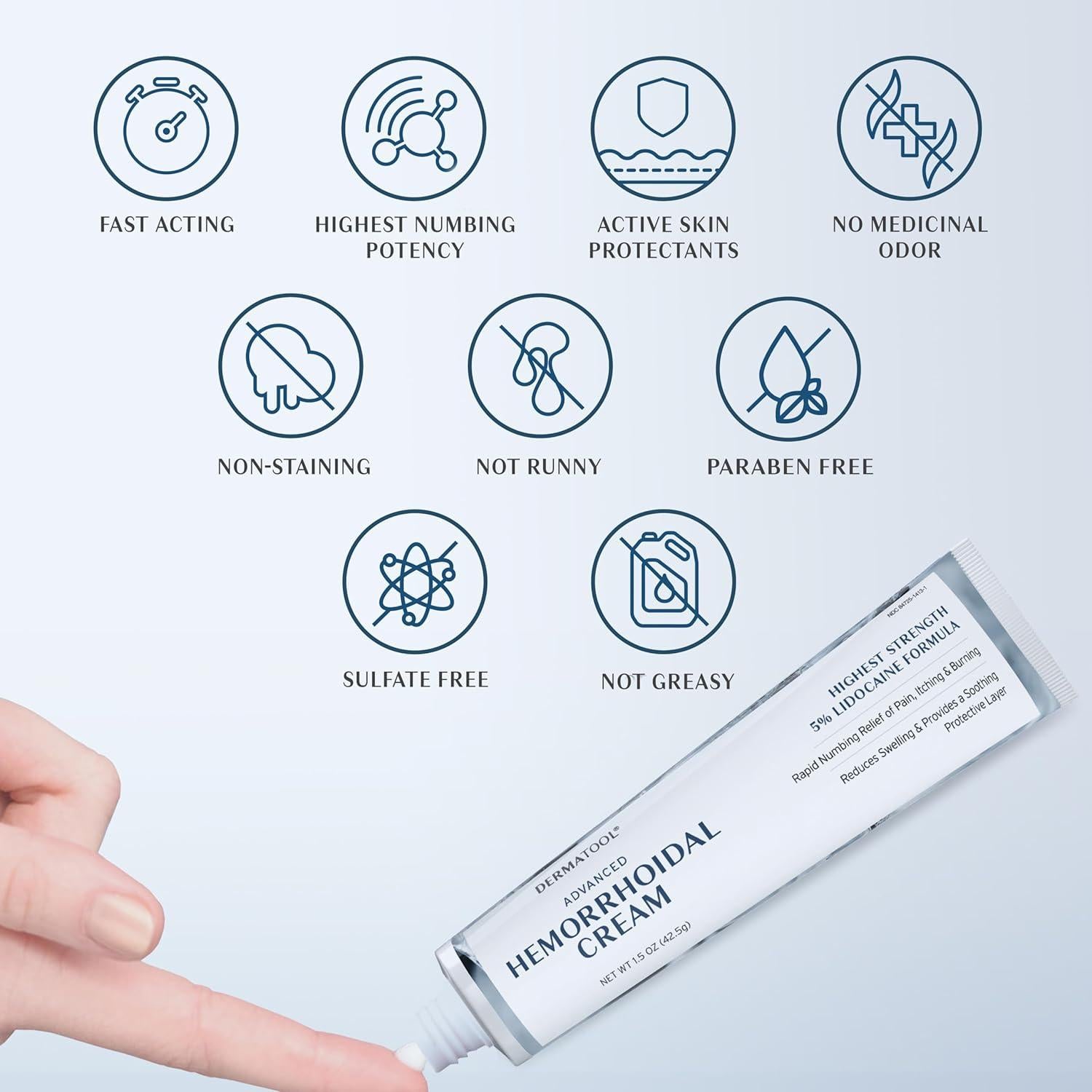 Crema Avanzada para Hemorroides DERMATOOL 5% Lidocaína 42g