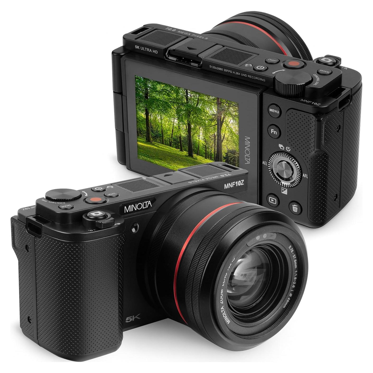 Cámara Minolta 72MP Zoom Óptico 10x Negra MNF10Z-BK