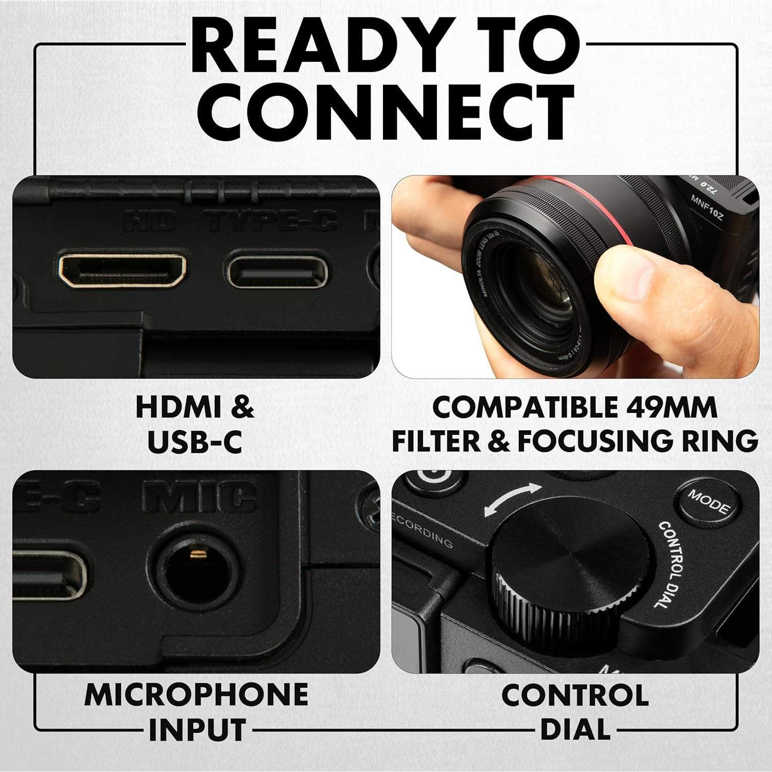 Cámara Minolta 72MP Zoom Óptico 10x Negra MNF10Z-BK