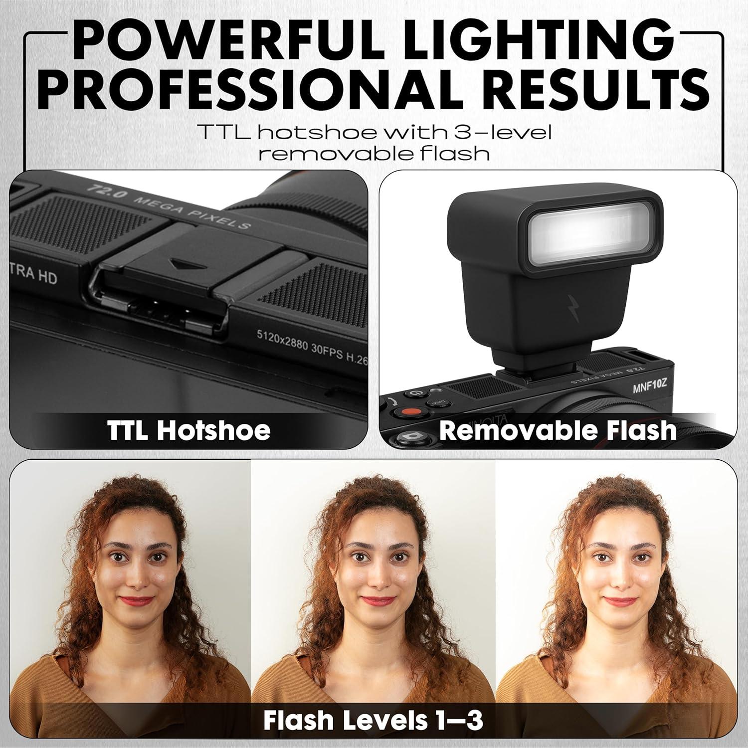 Cámara Minolta 72MP Zoom Óptico 10x Negra MNF10Z-BK