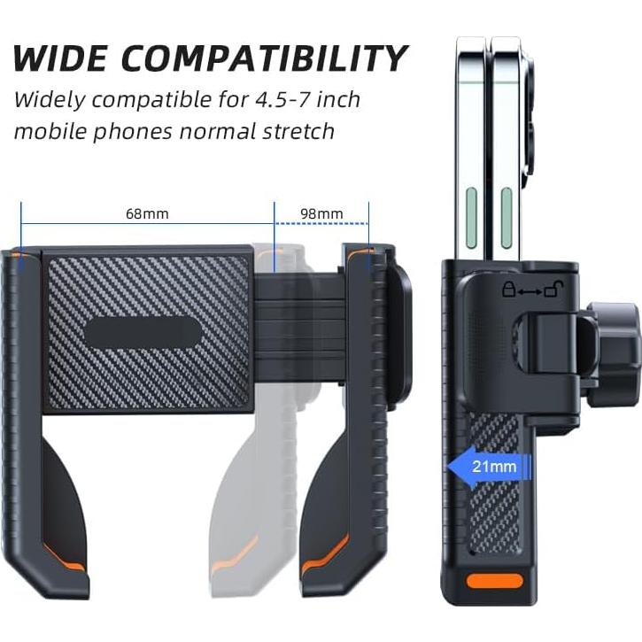 Soporte para Teléfono de Bicicleta Wonwood - Ajustable 4.5" a 7"