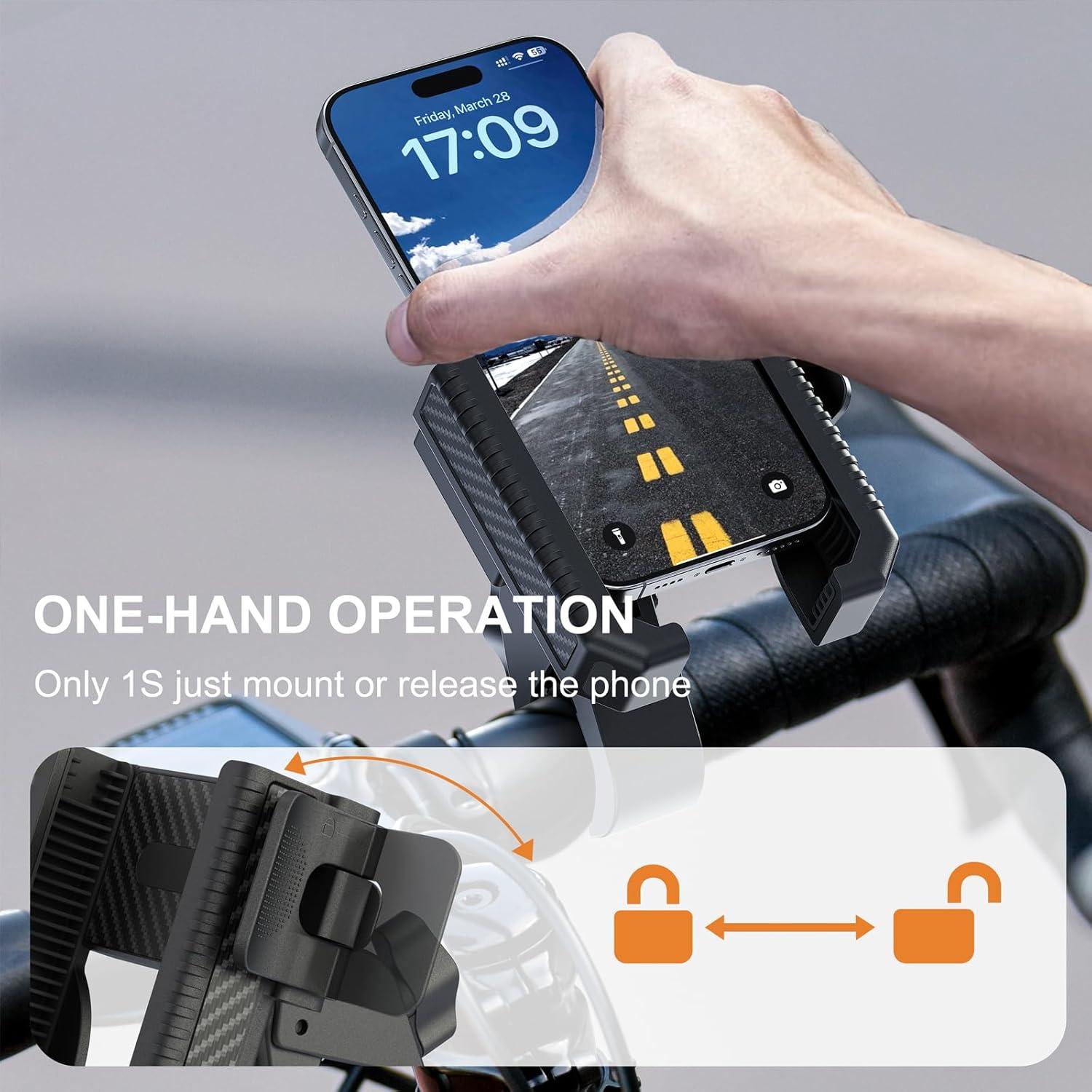 Soporte para Teléfono de Bicicleta Wonwood - Ajustable 4.5" a 7"