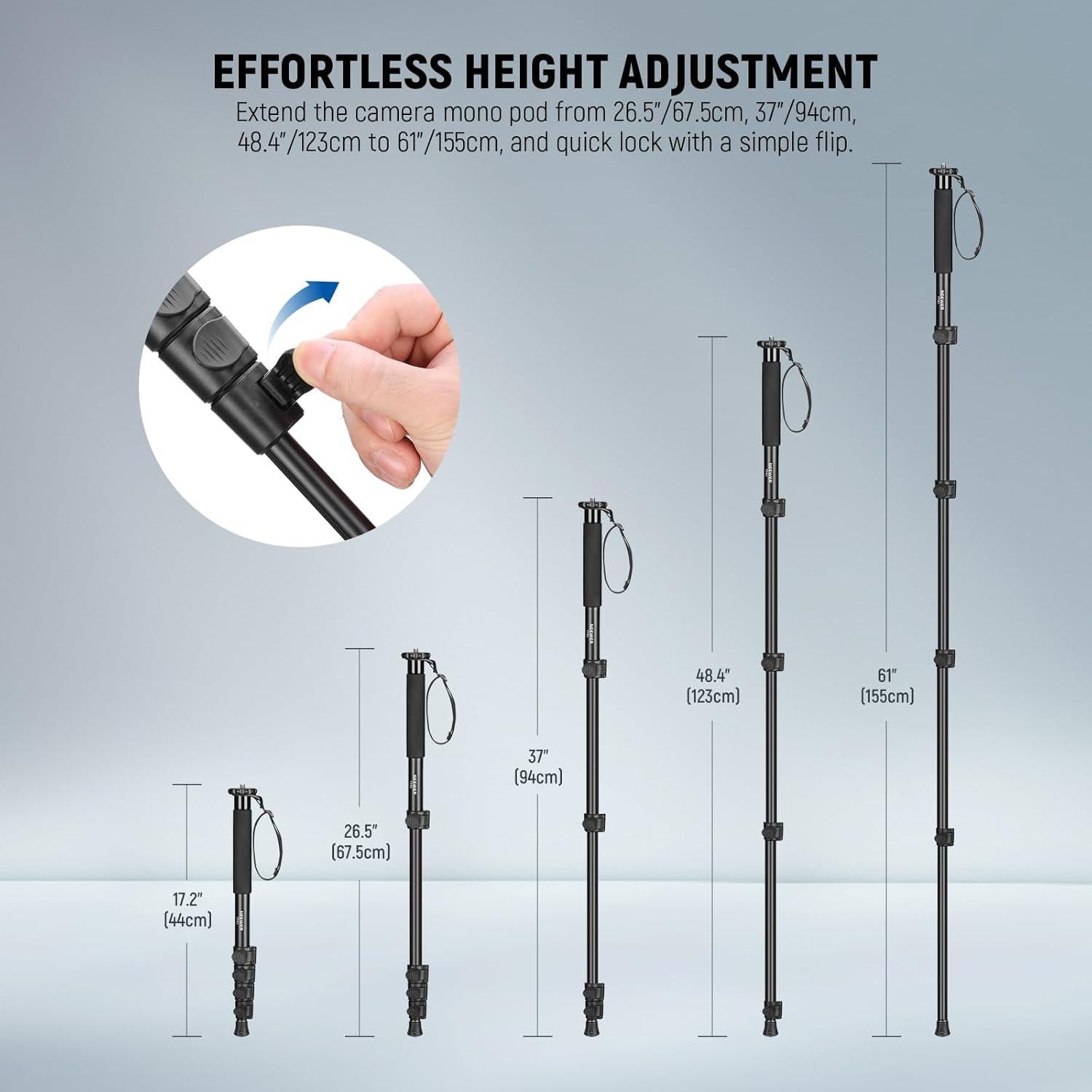 Monopie NEEWER TP41 155cm Aluminio para Cámara DSLR