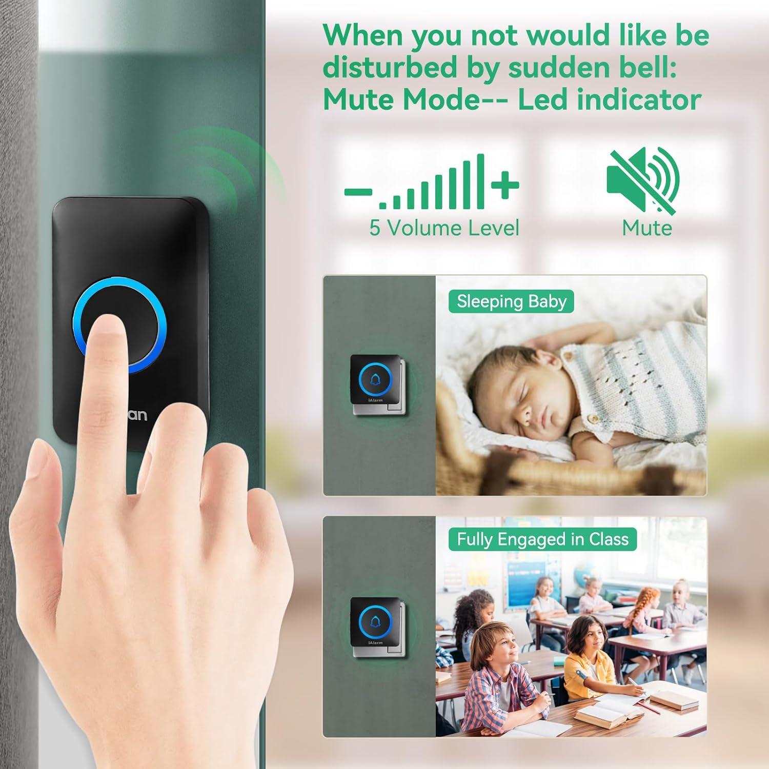 Timbre Inalámbrico iAlarm DB-02-B 60 Tonos 300m Alcance