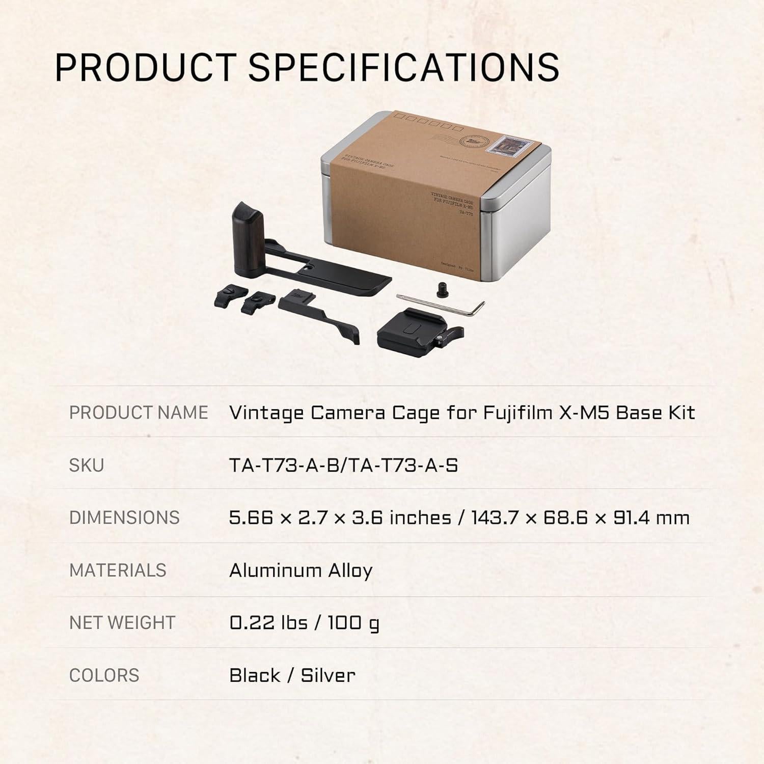 Jaula de Cámara Vintage Tilta para Fujifilm X-M5 - Ligera y Funcional