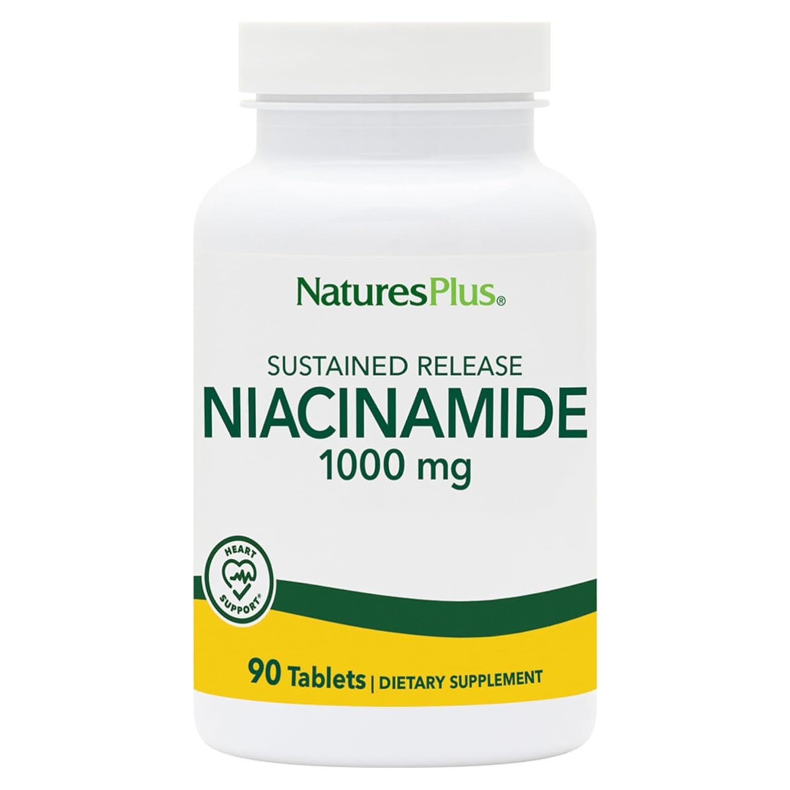 Niacinamida 1000 mg Natures Plus - 180 Tabletas Vegetarianas