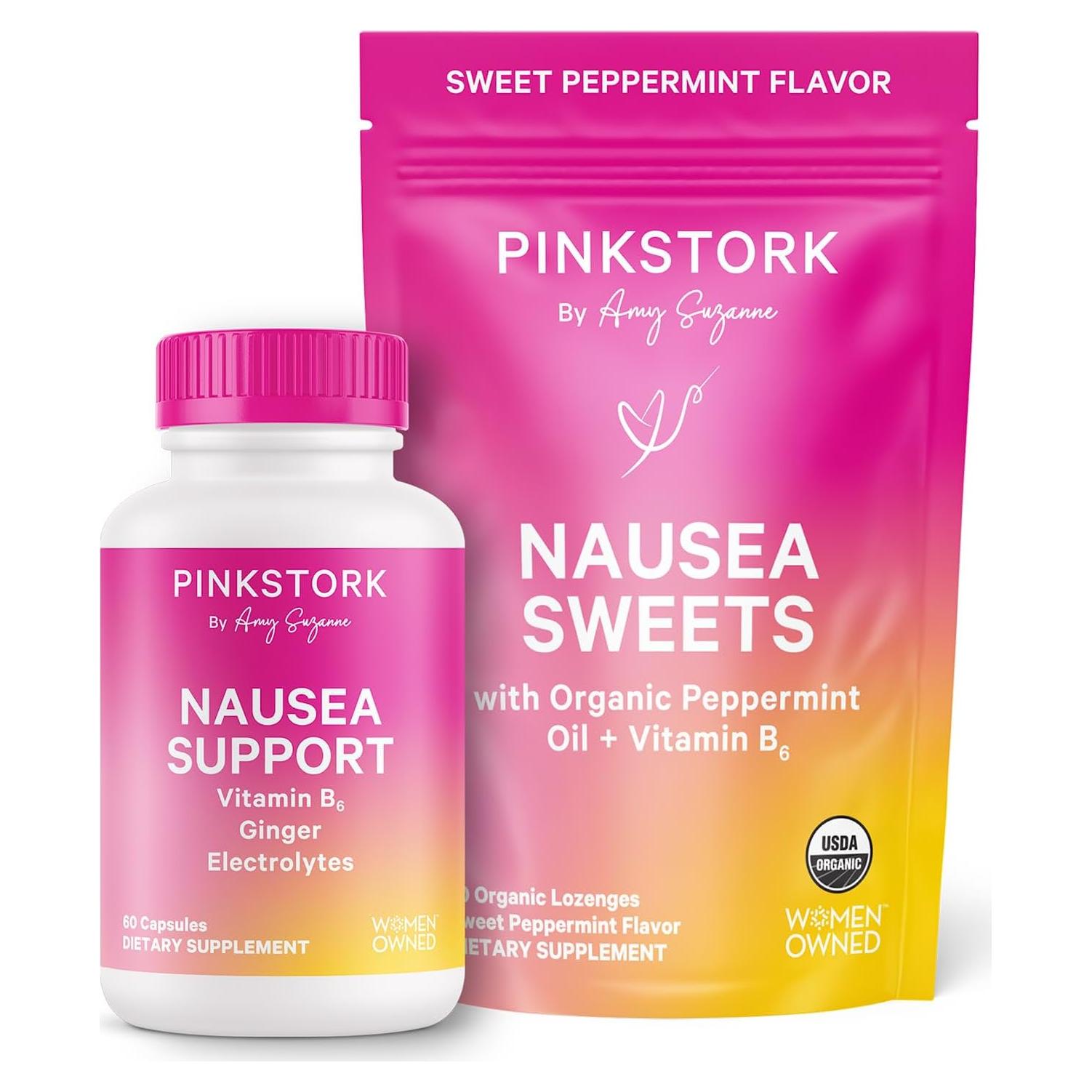 Dulces Orgánicos Pink Stork con Vitamina B6 y Jengibre - 60 Unidades