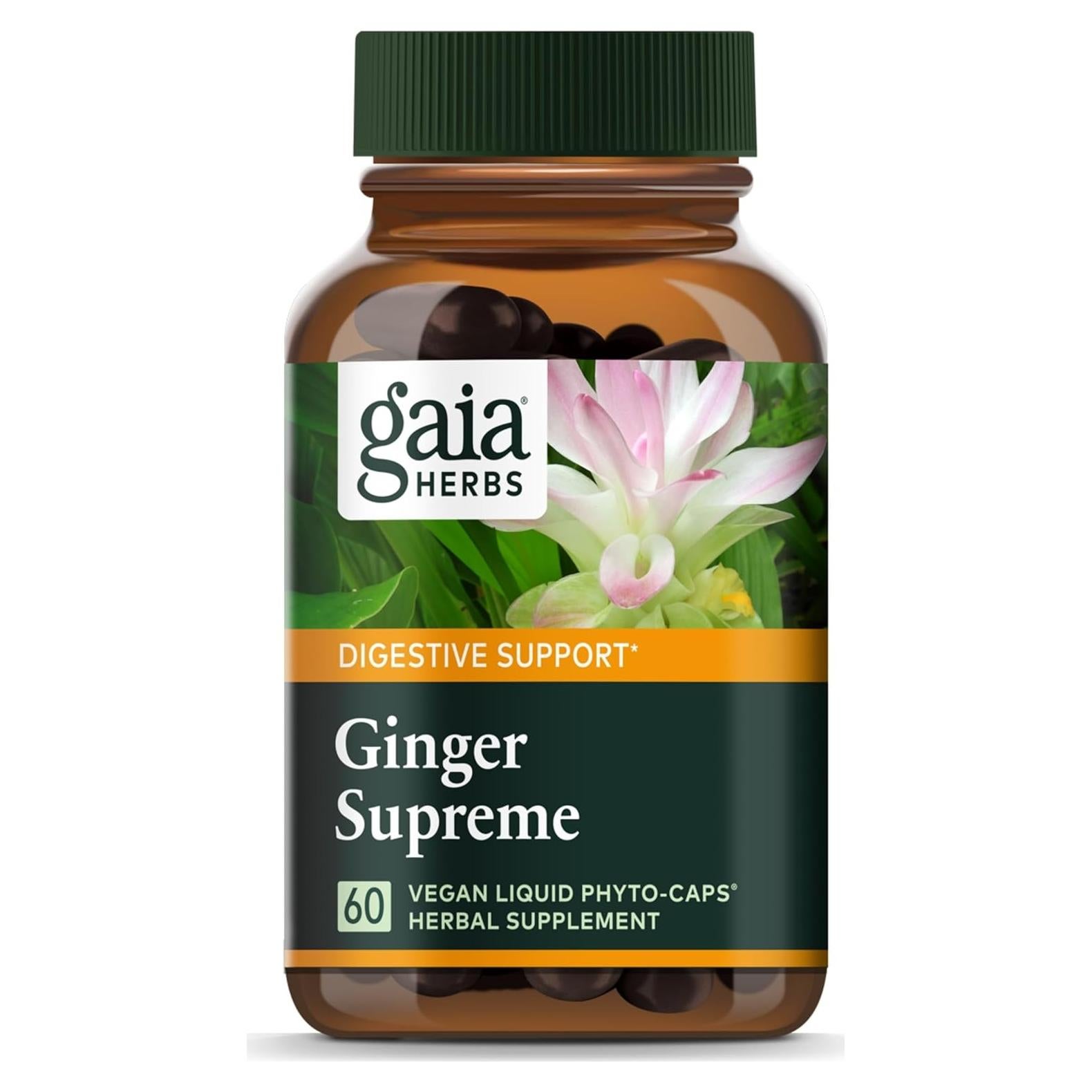 Suplemento Digestivo Gaia Herbs Jengibre Supremo 60 Cápsulas