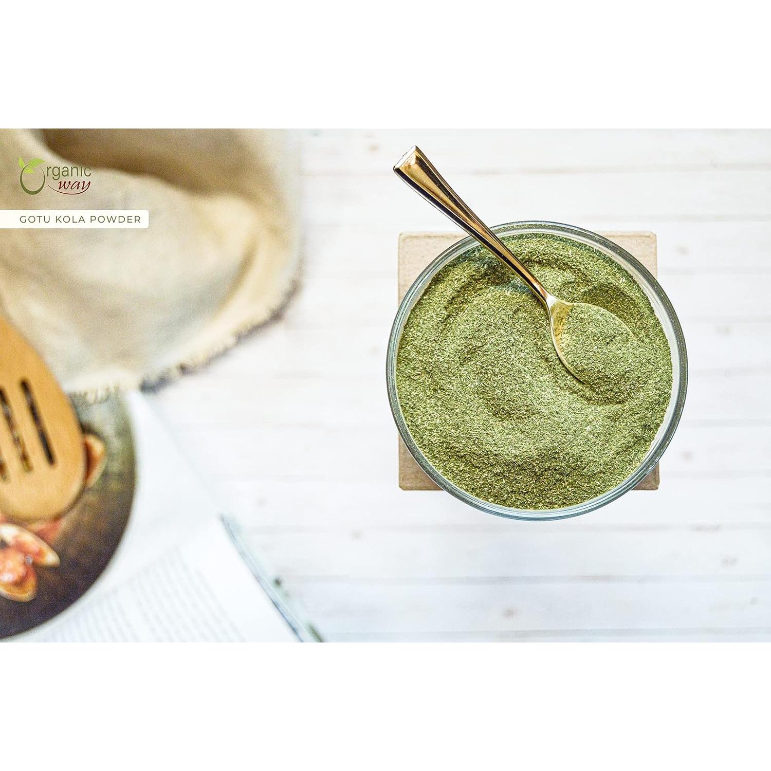 Polvo de Gotu Kola Orgánico 450g - Organic Way - Vegano y Sin Gluten