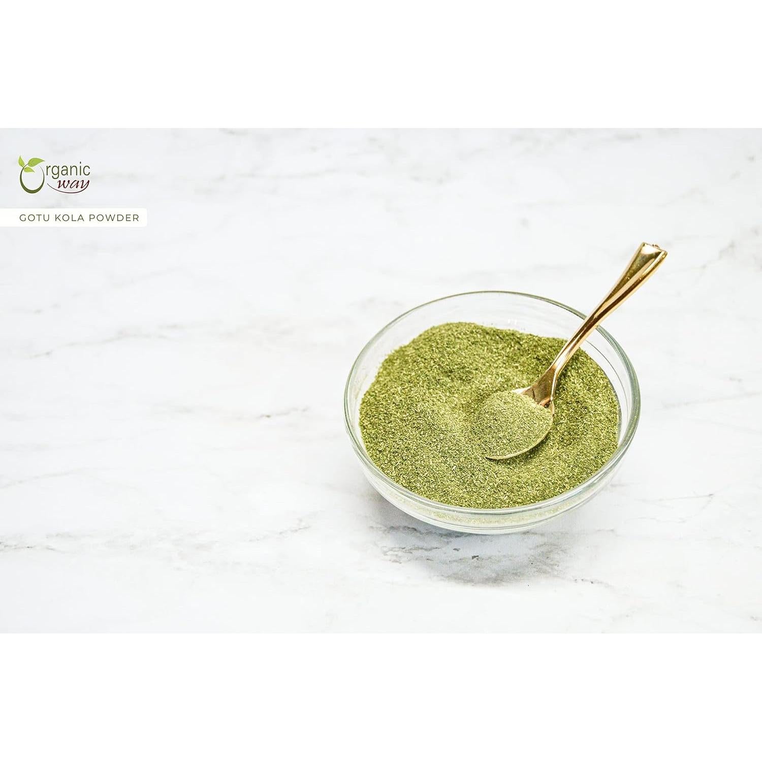 Polvo de Gotu Kola Orgánico 450g - Organic Way - Vegano y Sin Gluten