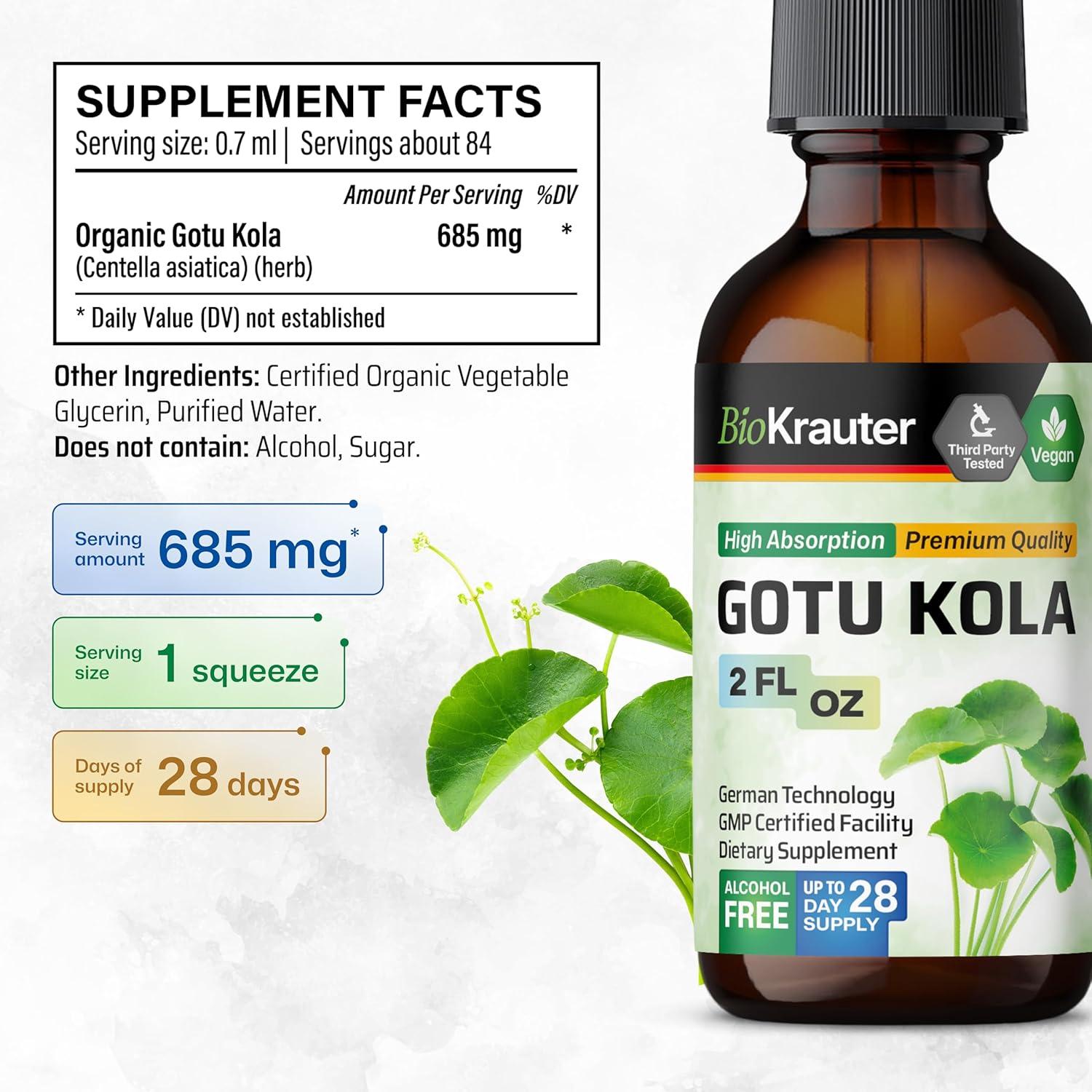 Tinte de Gotu Kola y Bacopa BioKrauter 59.15 ml Vegano