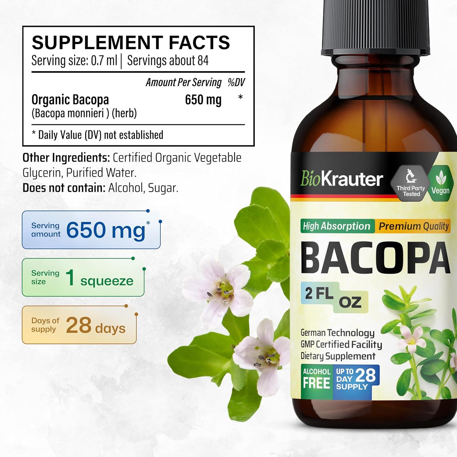 Tinte de Gotu Kola y Bacopa BioKrauter 59.15 ml Vegano