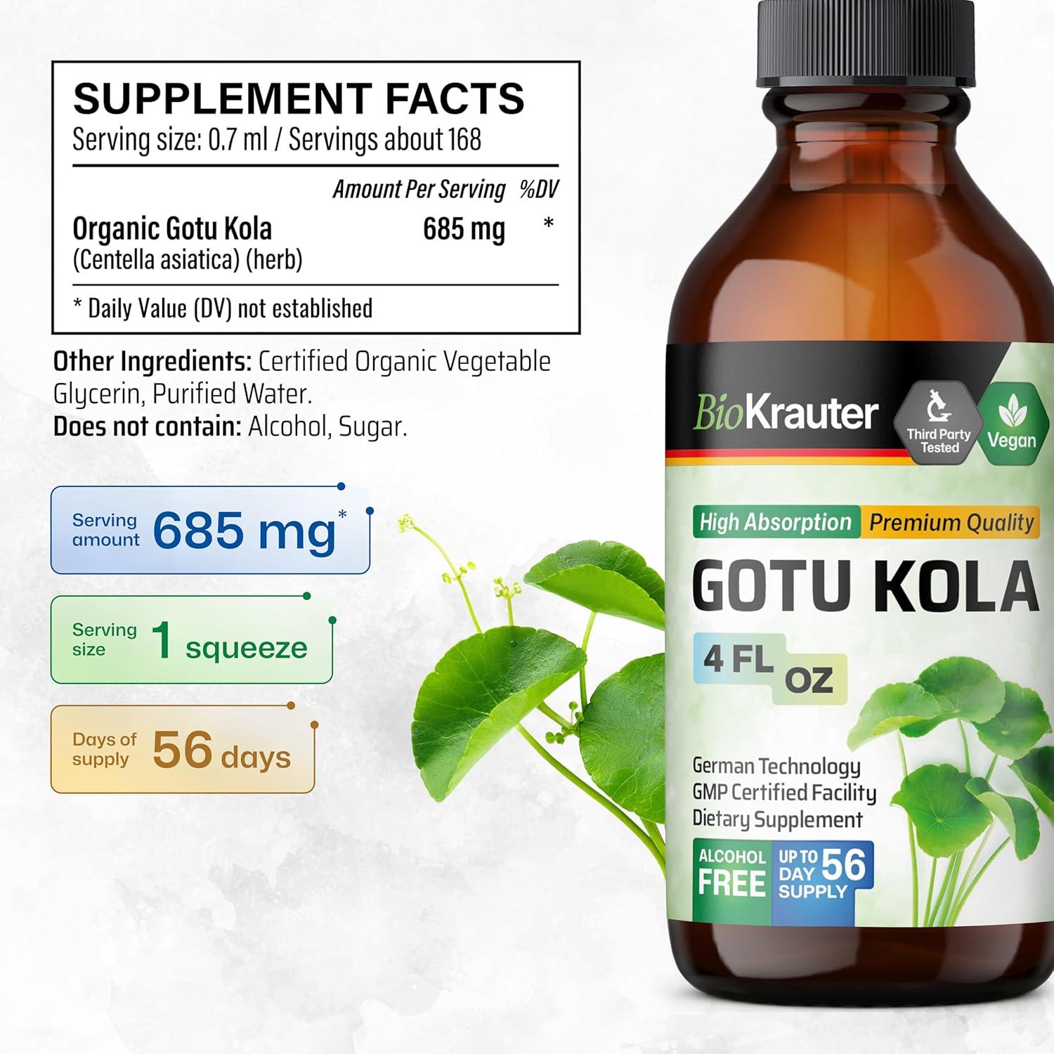 Tintura de Gotu Kola y Bacopa BioKrauter 118 ml Vegana