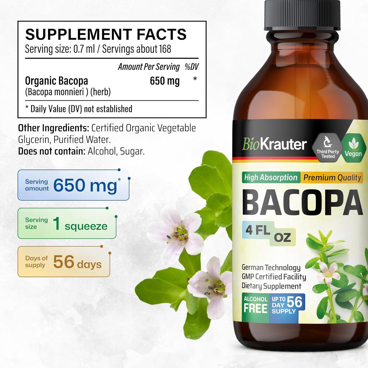 Tintura de Gotu Kola y Bacopa BioKrauter 118 ml Vegana