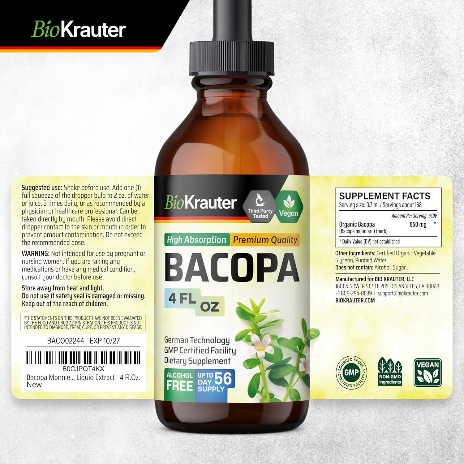 Tintura de Gotu Kola y Bacopa BioKrauter 118 ml Vegana