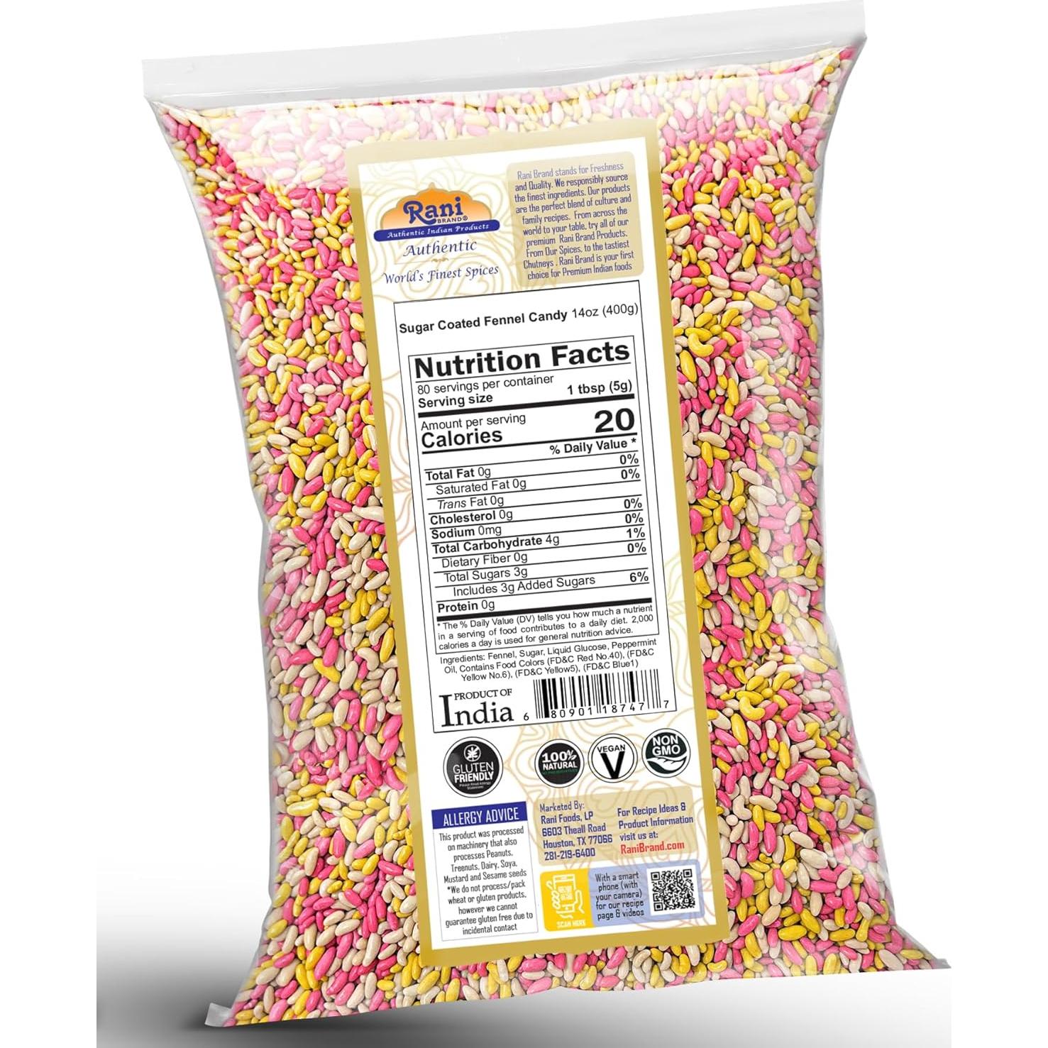 Caramelo de Hinojo Cubierto de Azúcar Rani 400g - Vegano y Kosher