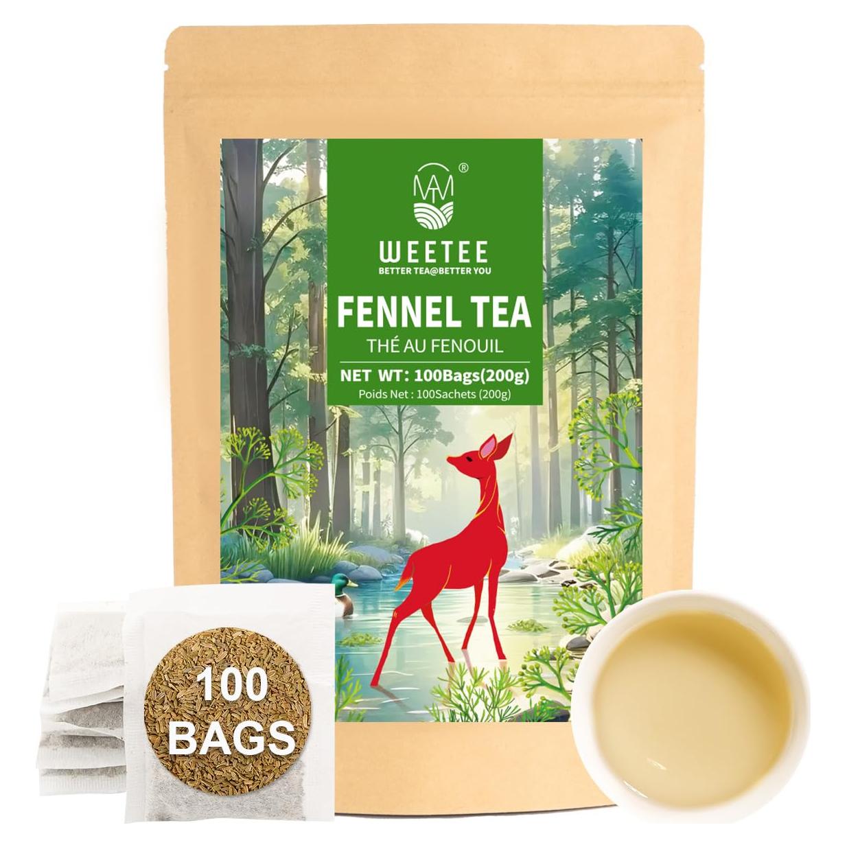 Bolsitas de Té de Hinojo 100% Natural WEETEE - 100 Unidades