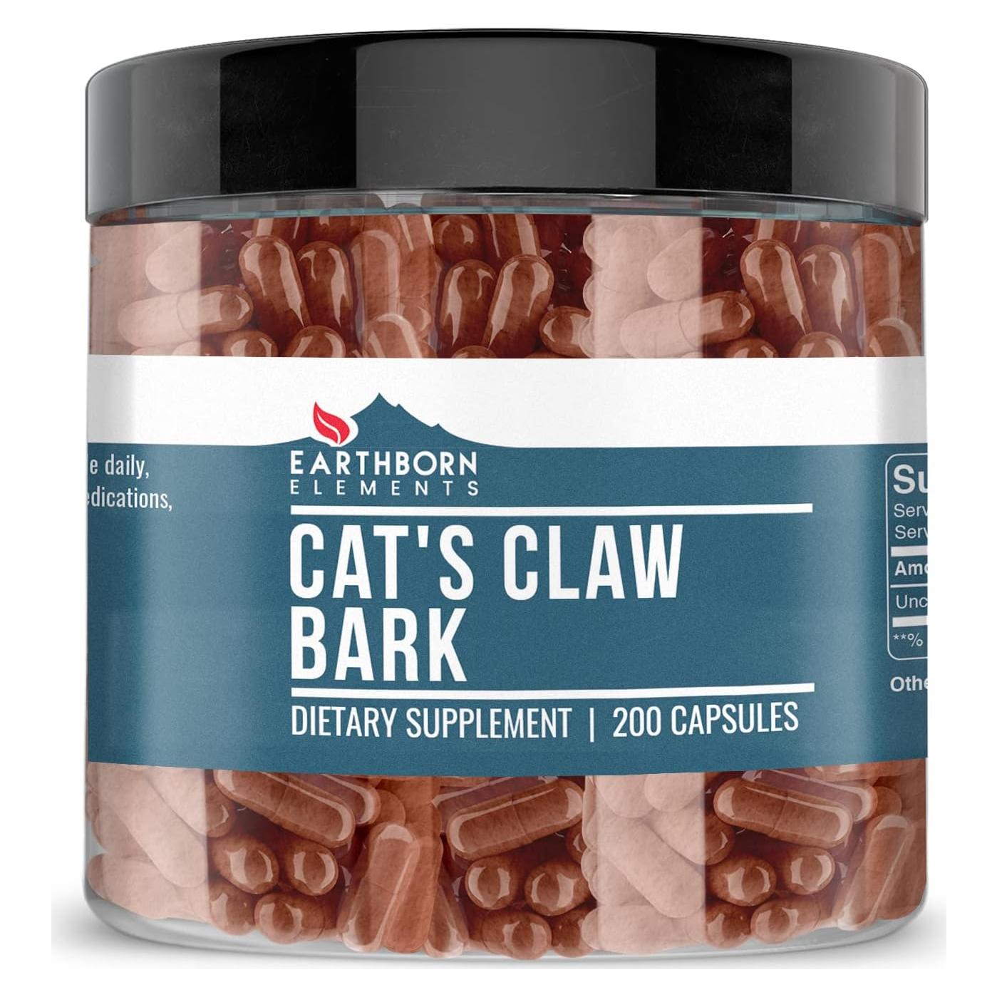 Corteza de Garra de Gato Earthborn Elements 200 Cápsulas Puras