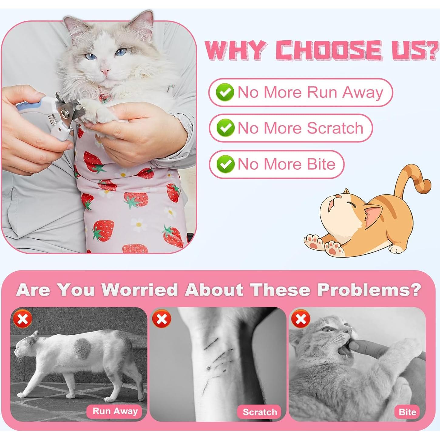 Envoltura Calmante para Gatos Supet - Corte de Uñas y Medicación