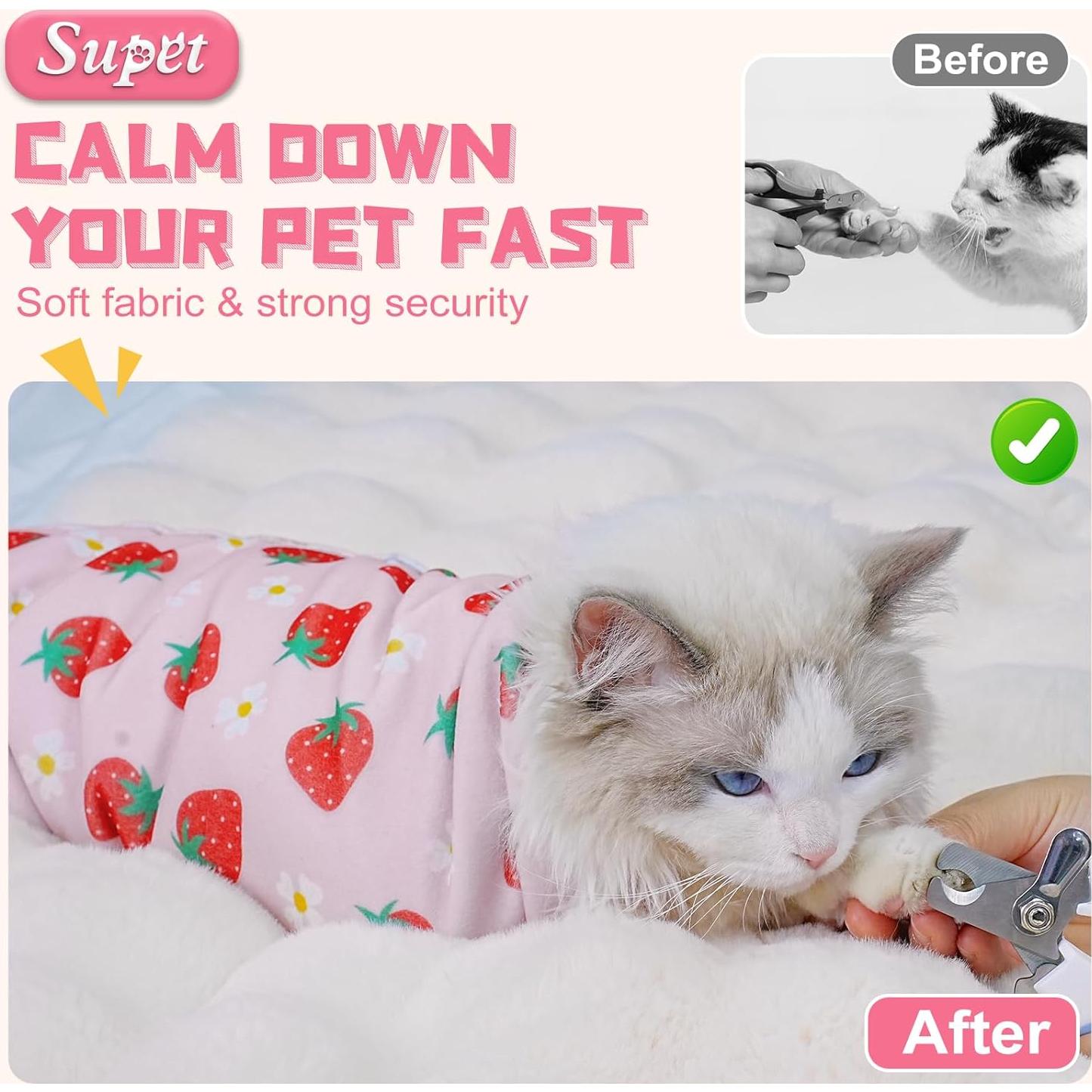 Envoltura Calmante para Gatos Supet - Corte de Uñas y Medicación