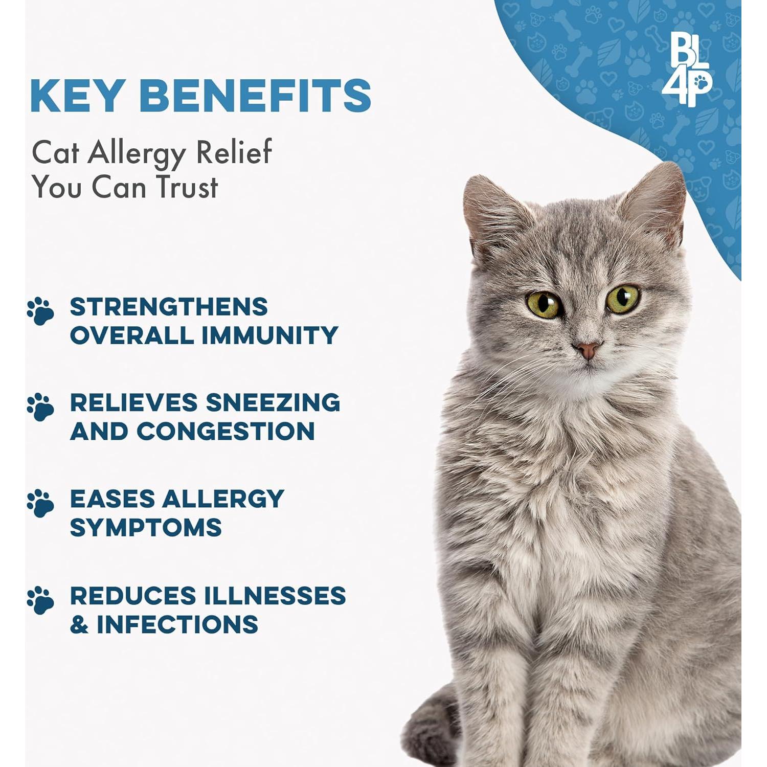 Suplemento Natural para Gatos BestLife4Pets - Alivio Alergias y Soporte Inmunológico - 400 Pastillas