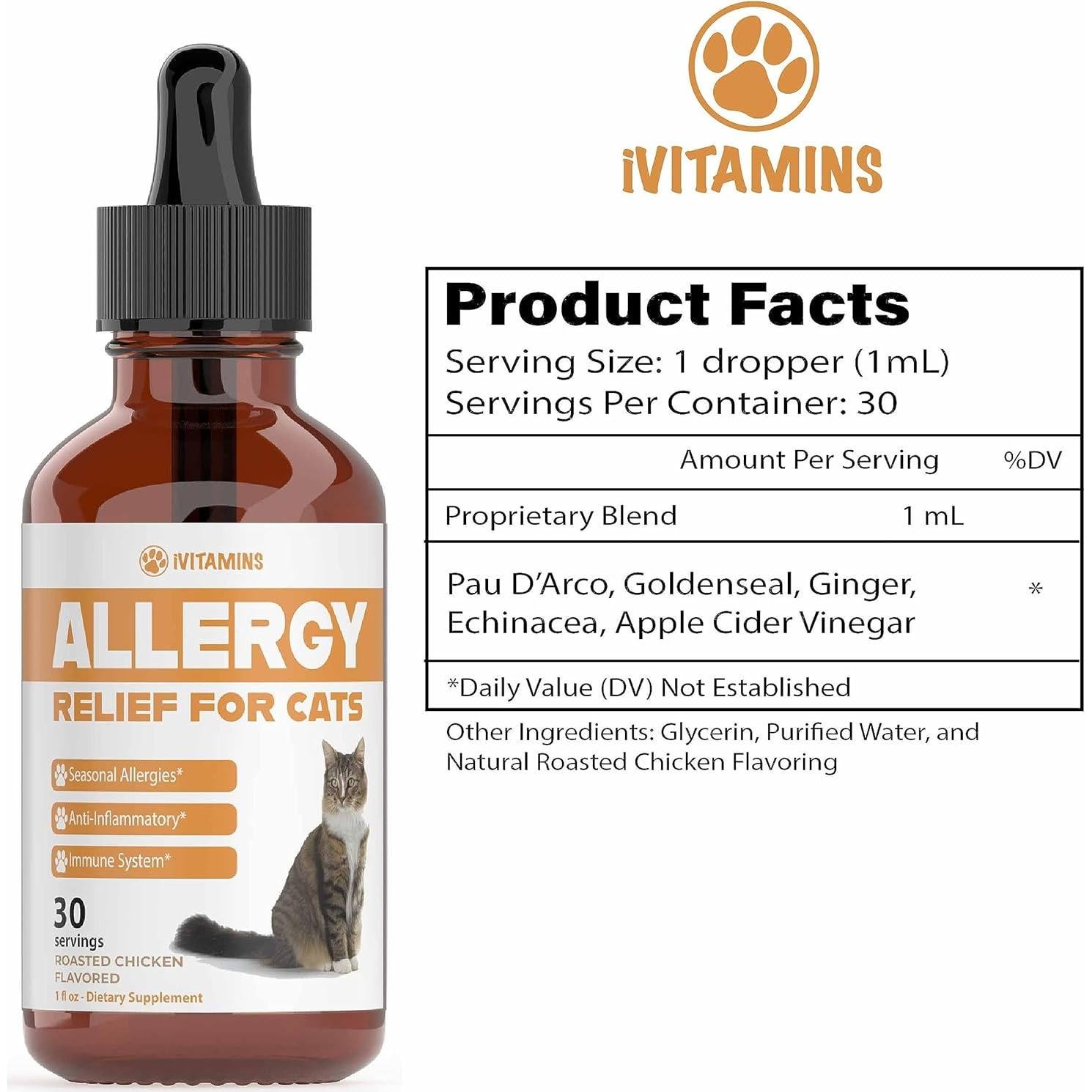 Alivio de Alergias para Gatos iVitamins 90g - Sabor Pollo