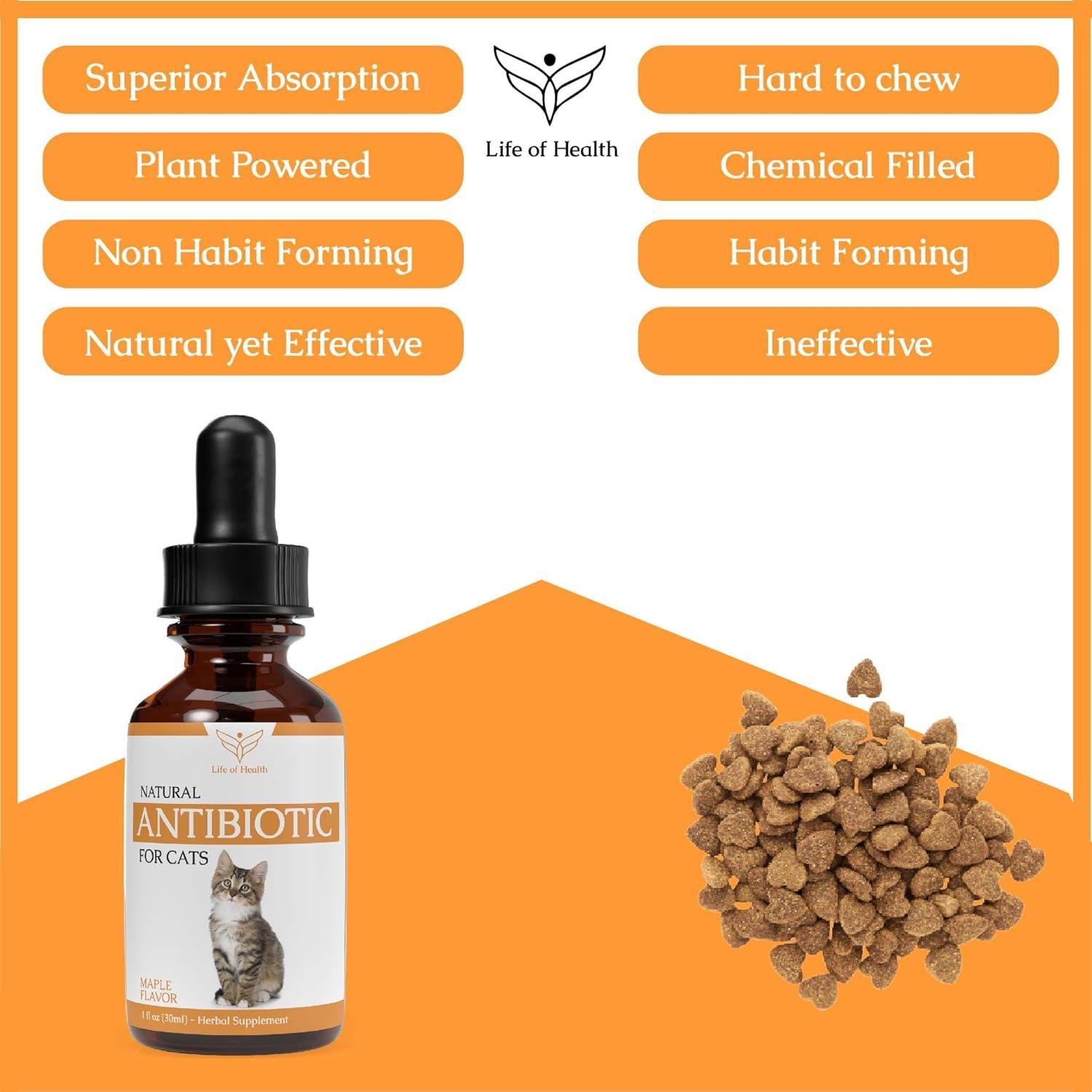 Antibióticos Naturales para Gatos Vida de Salud - 2 Unidades