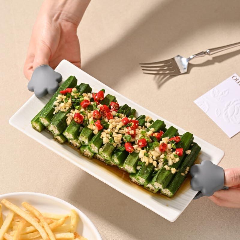 Dedales de Silicona para Cocina Baoyemes - 2 Pcs Gris