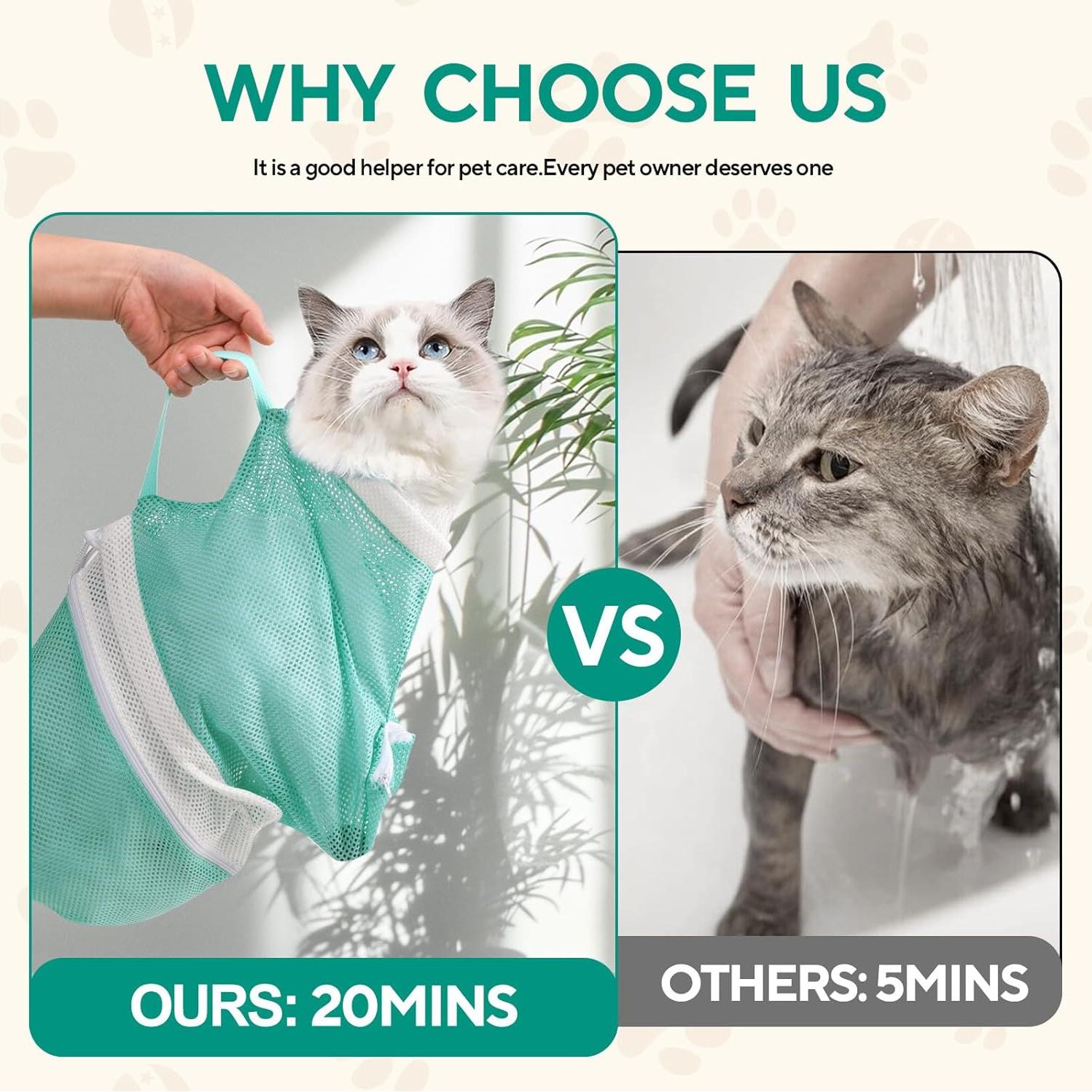 Bolsa de Baño para Gato UMiYIDIAN Ajustable Transpirable 50.8cm