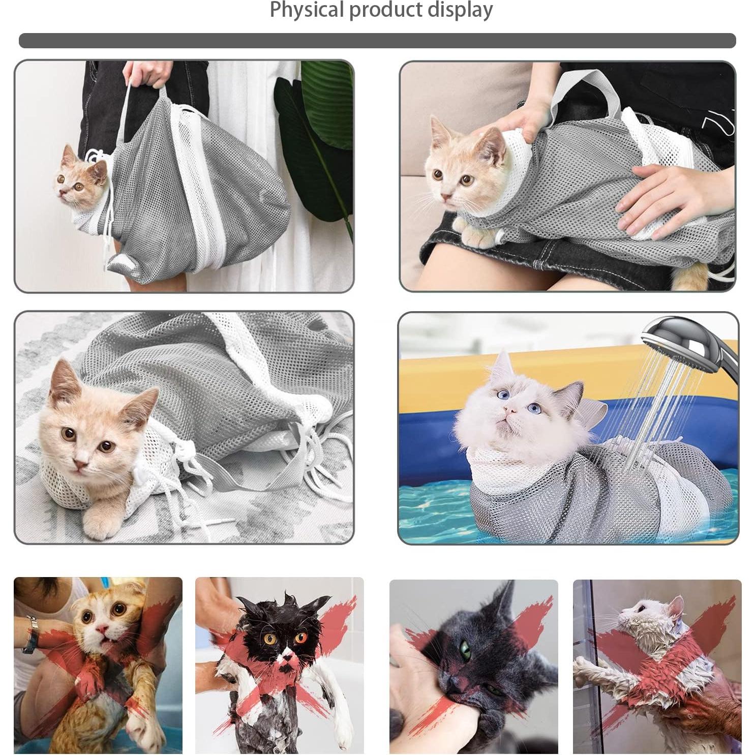 Kit de Aseo para Gatos YYanniwani - Bolsa, Cepillo y Cortauñas