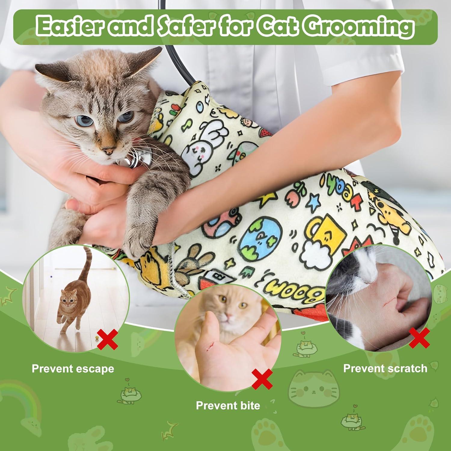 Envoltura de Aseo para Gatos Aeloer con Cortador de Uñas 70x70 cm