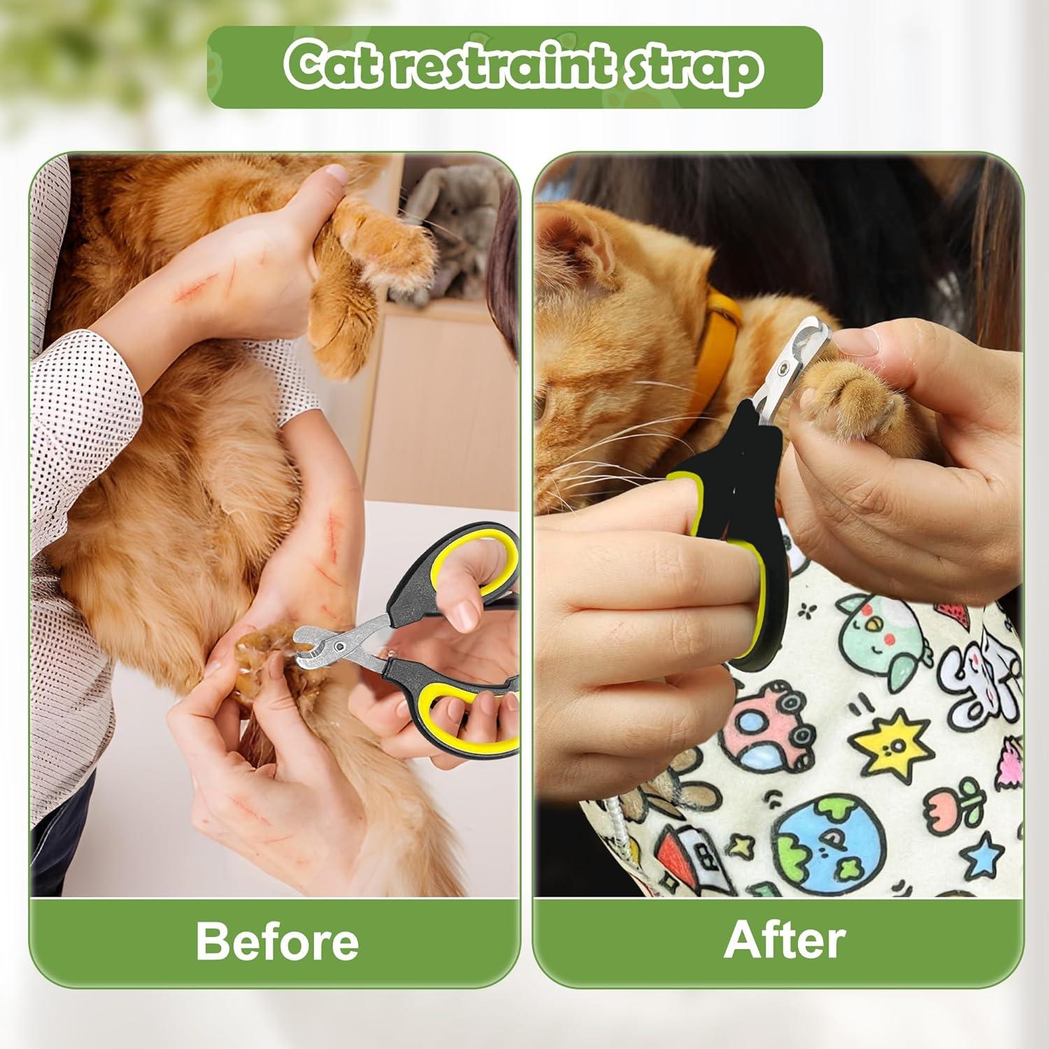 Envoltura de Aseo para Gatos Aeloer con Cortador de Uñas 70x70 cm