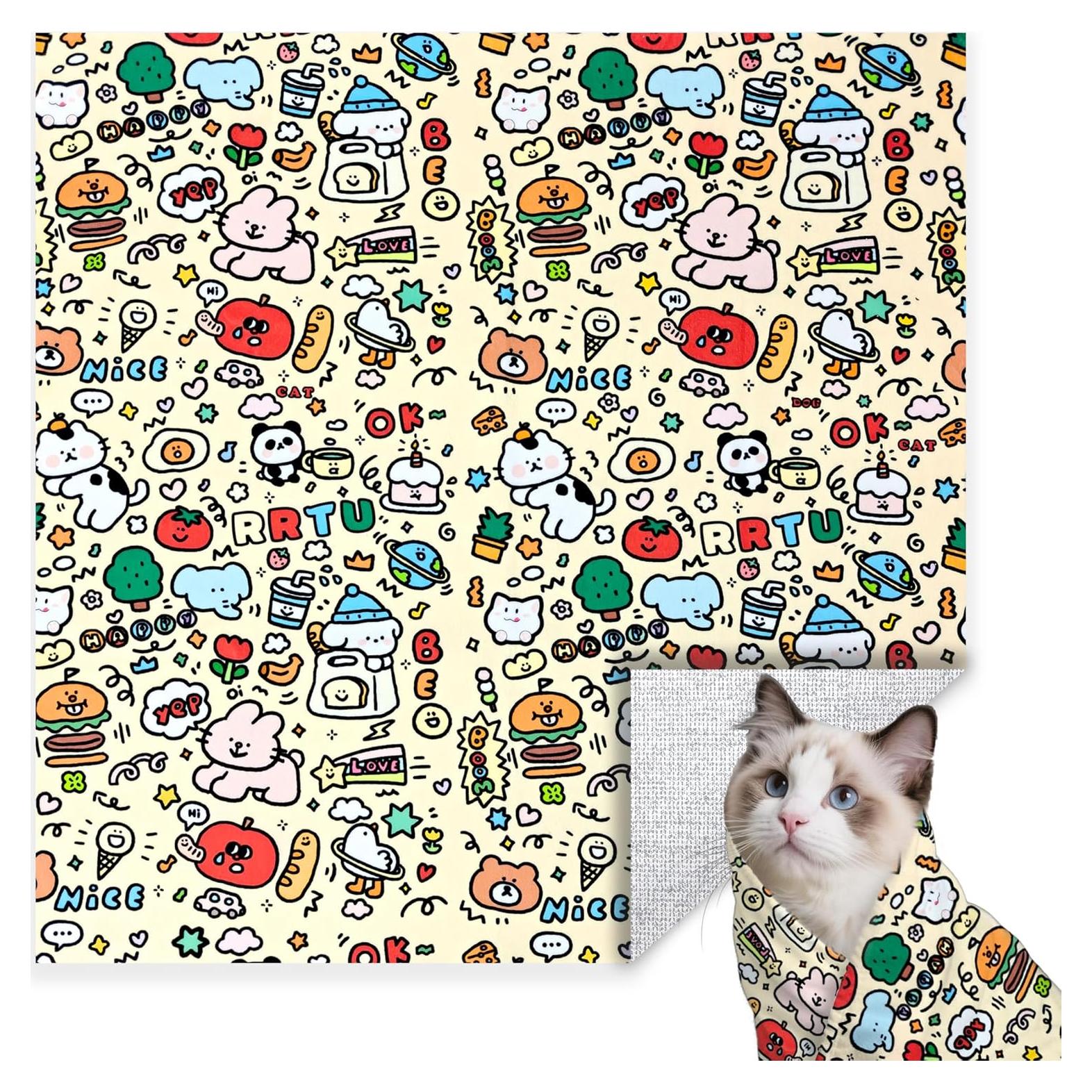 Envoltura de Aseo para Gatos Aniaboho Amarillo 70x70 cm