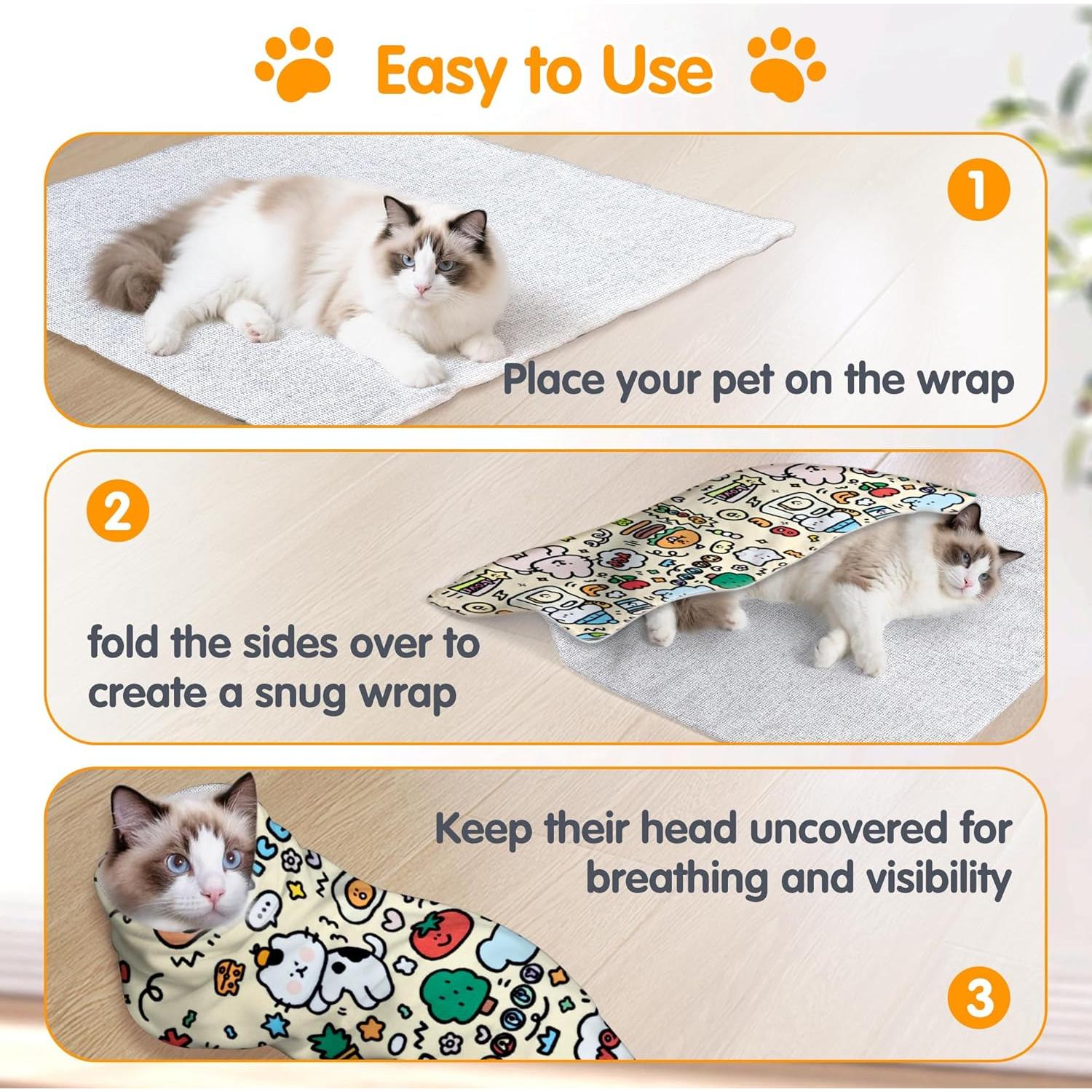 Envoltura de Aseo para Gatos Aniaboho Amarillo 70x70 cm