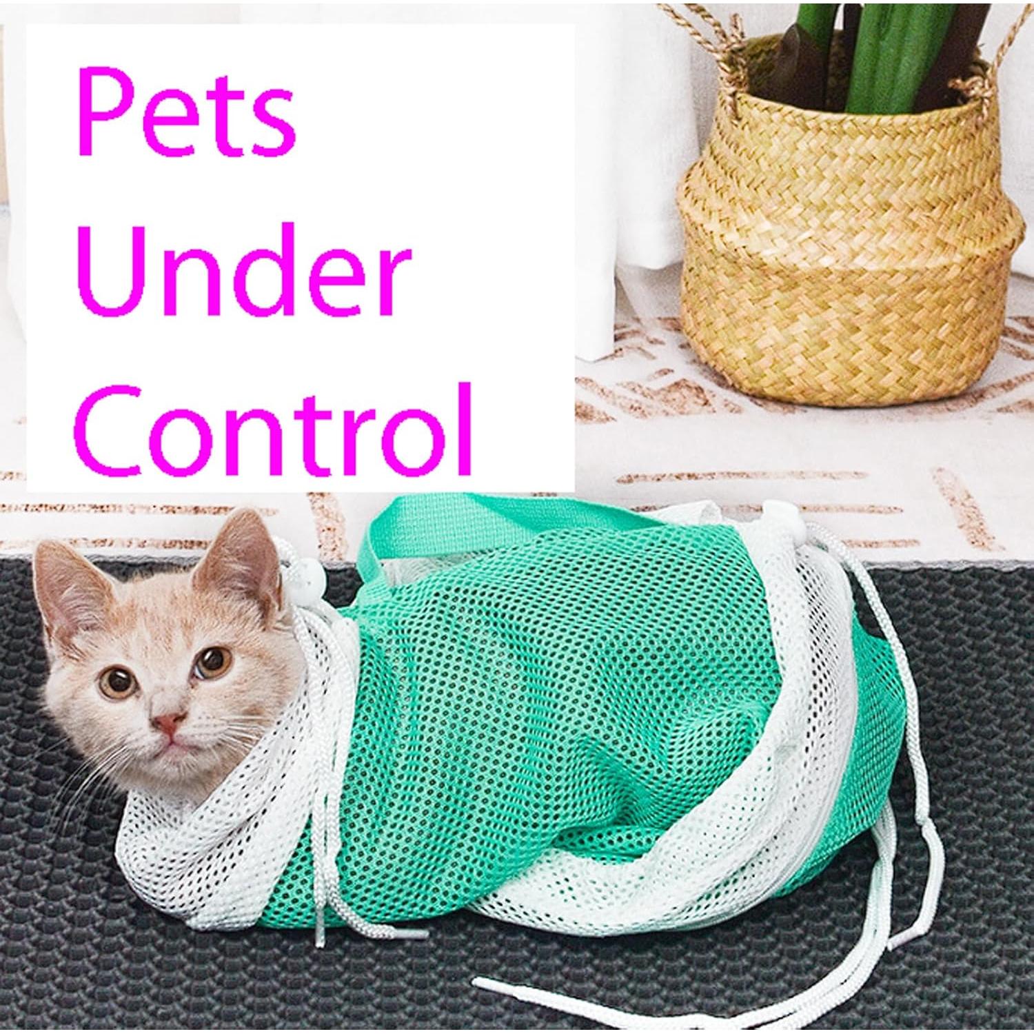 Bolsa de ducha ajustable para gatos HH OBD - Anti-mordedura