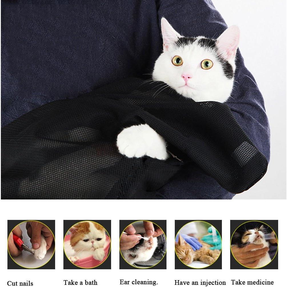 Bolsa de Baño para Gatos ASOCEA Ajustable Malla Transpirable