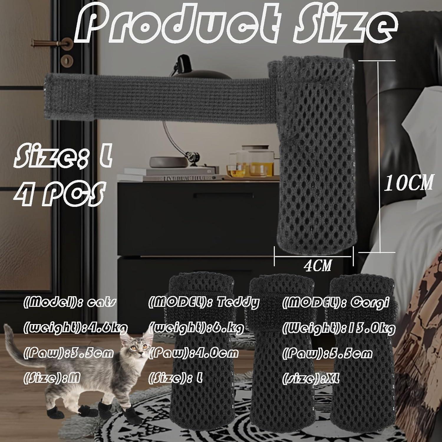 Botas Anti Rasguños para Gatos GEKRSMO - 4 Paquetes L