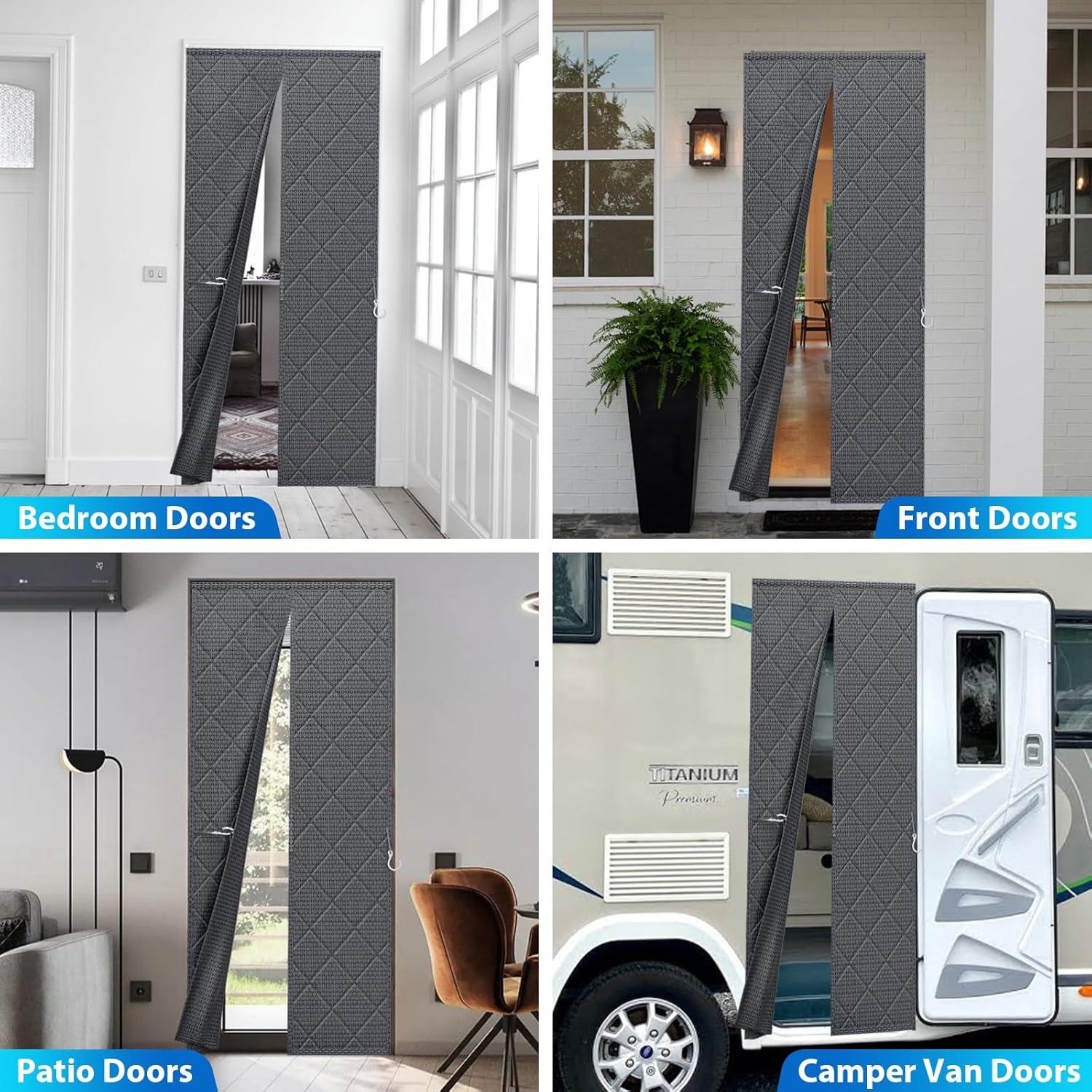 Cortina de Puerta Térmica Aislada LOVIGA 30x80" Gris