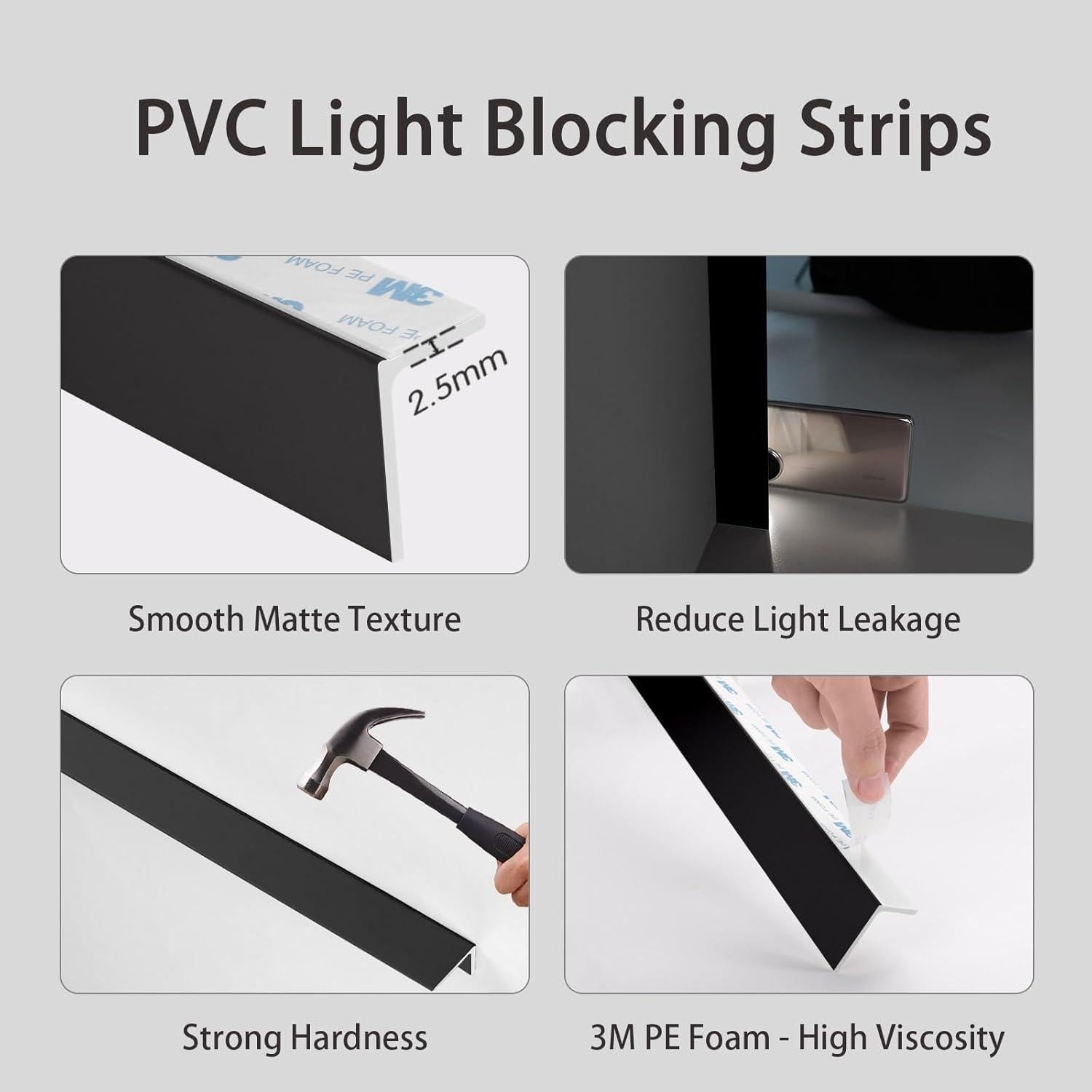 Bloqueadores de Luz Blackout ZSTARR 147.32 cm 2 Piezas Negro