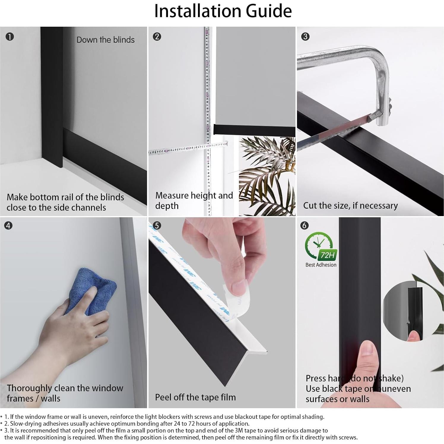 Bloqueadores de Luz Blackout ZSTARR 147.32 cm 2 Piezas Negro