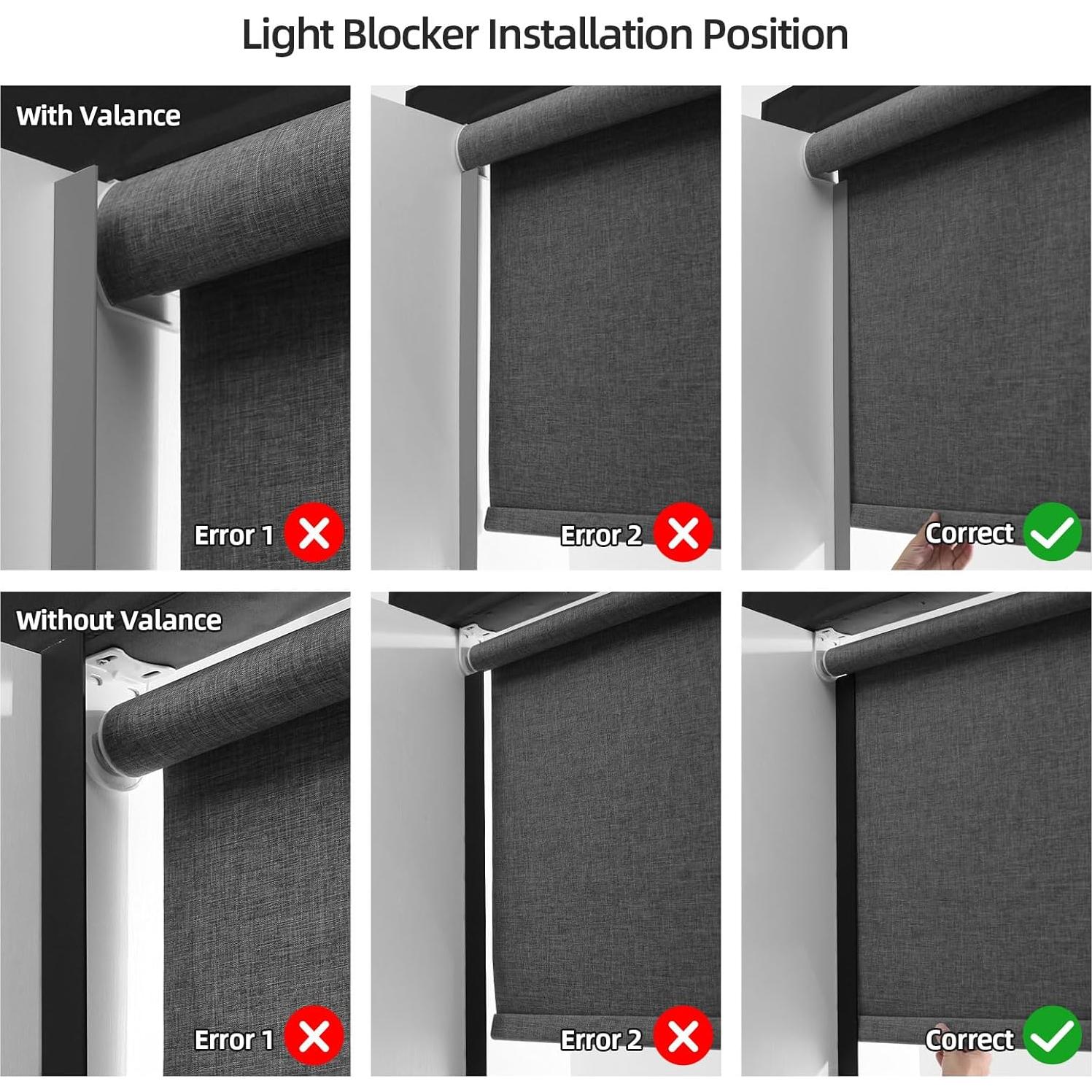 Bloqueadores de Luz Blackout ZSTARR 147.32 cm 2 Piezas Negro