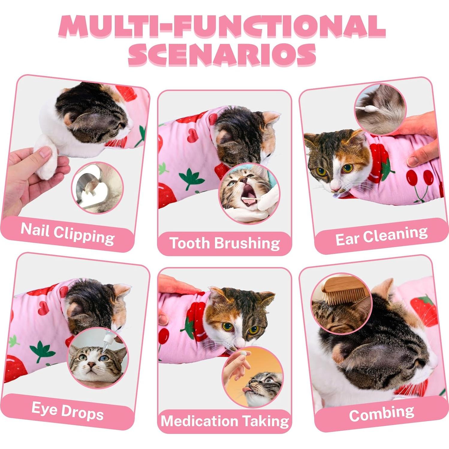 Envoltura de Aseo para Gatos Uotey 80 x 80 cm - Cortar Uñas y Medicamentos