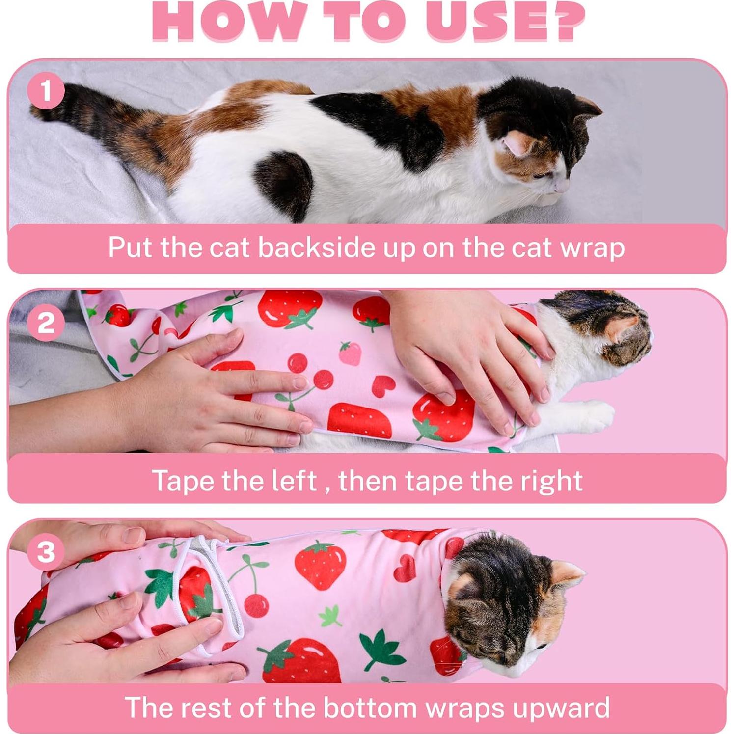 Envoltura de Aseo para Gatos Uotey 80 x 80 cm - Cortar Uñas y Medicamentos