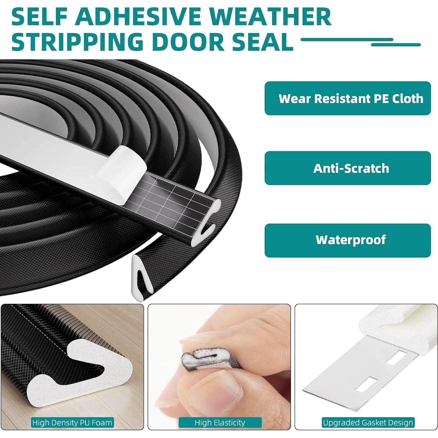 Tira de Sellado Espuma en V MUSRCYIO 2 Pcs 7.92m Negro